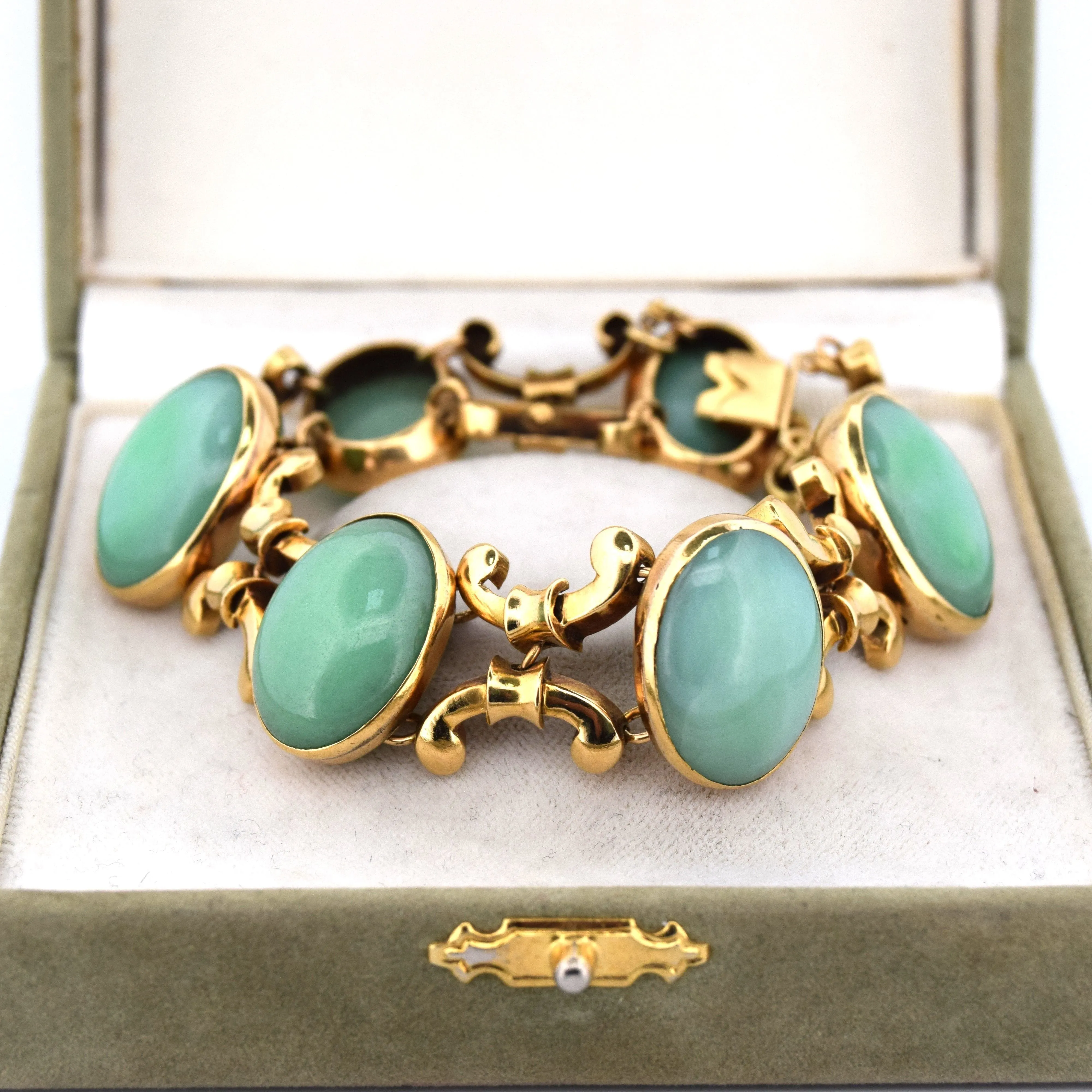 BRACCIALE ORO GIALLO 18 KT - CRISOPRASI NATURALI sold by 58 Facettes product image thumbnail 2