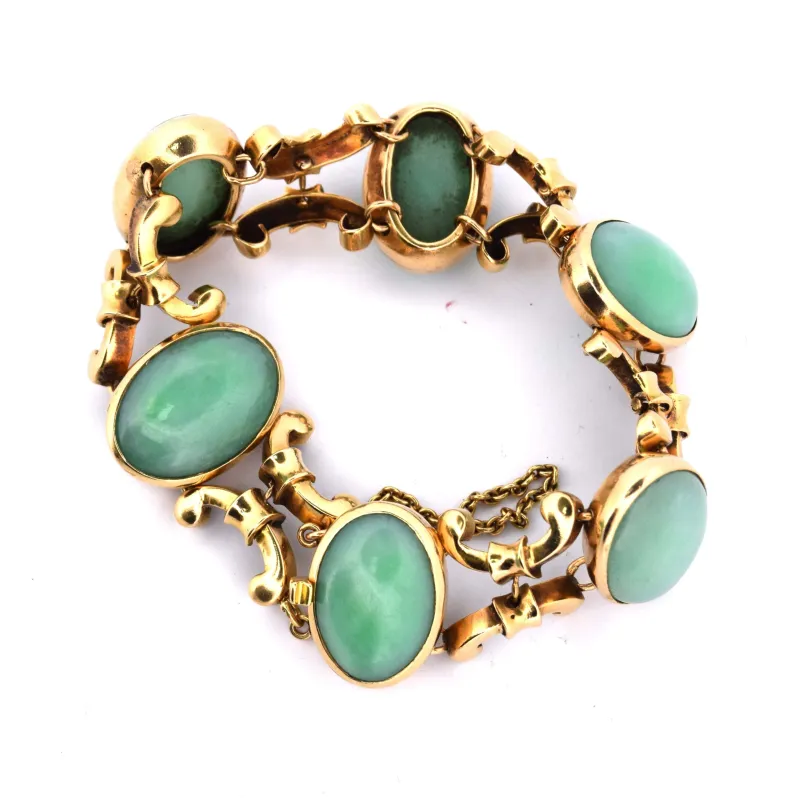 BRACCIALE ORO GIALLO 18 KT - CRISOPRASI NATURALI sold by 58 Facettes