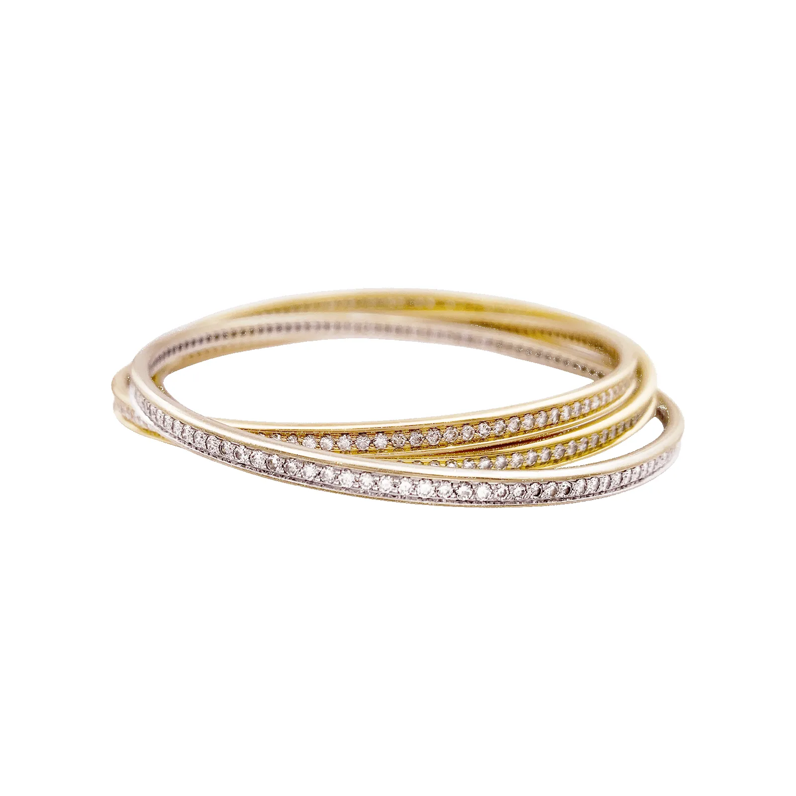 Bracelet Cartier Trinity trois ors et diamants. sold by 58 Facettes