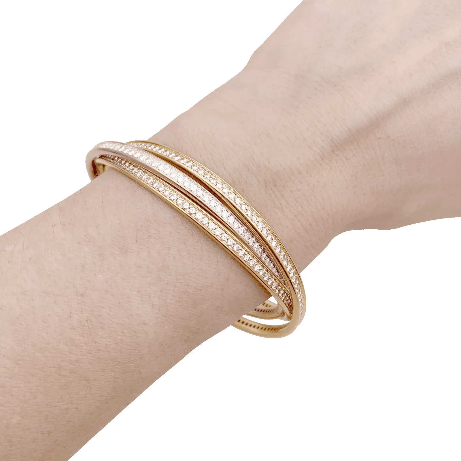 Bracelet Cartier Trinity trois ors et diamants. sold by 58 Facettes product image thumbnail 4