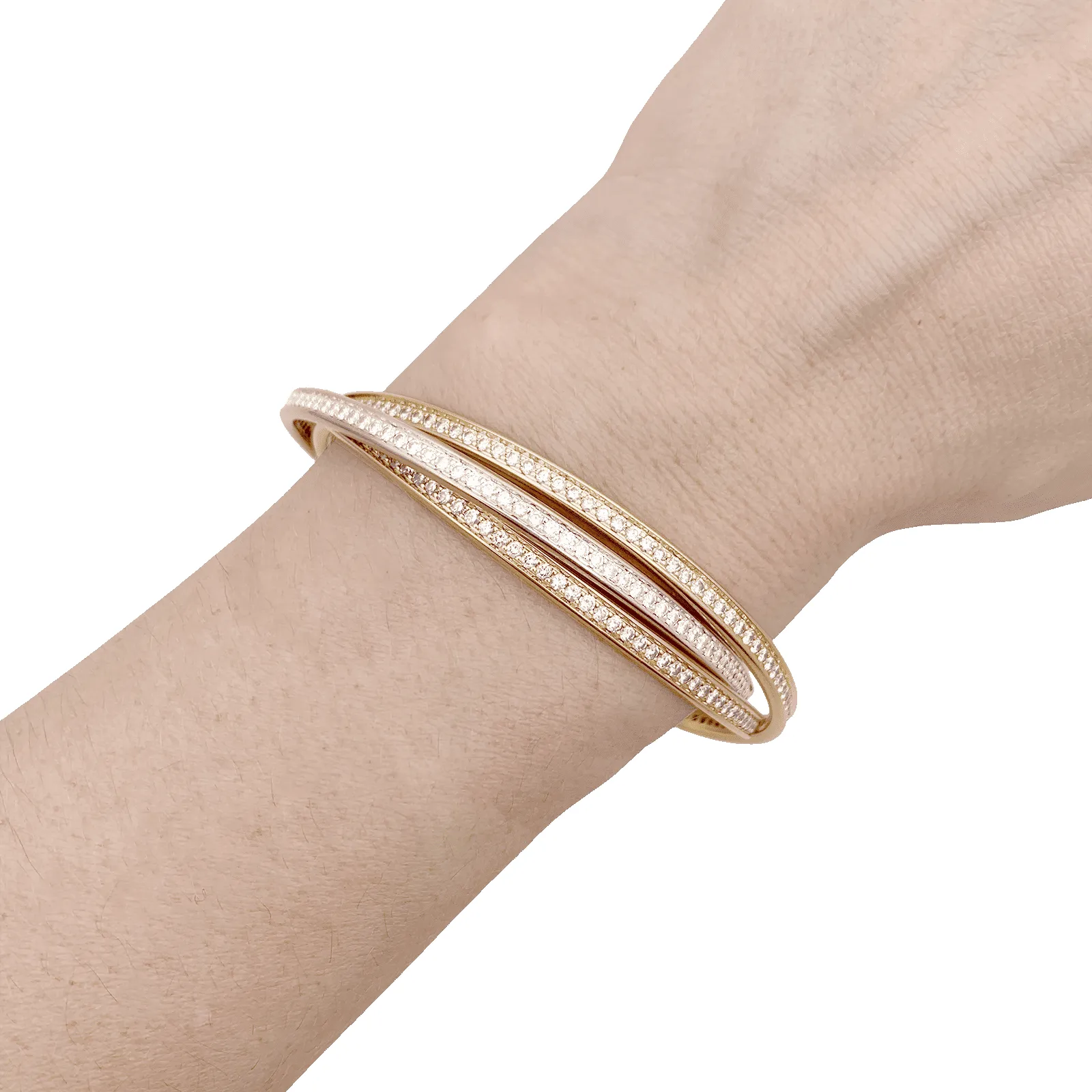 Bracelet Cartier Trinity trois ors et diamants. sold by 58 Facettes product image thumbnail 5