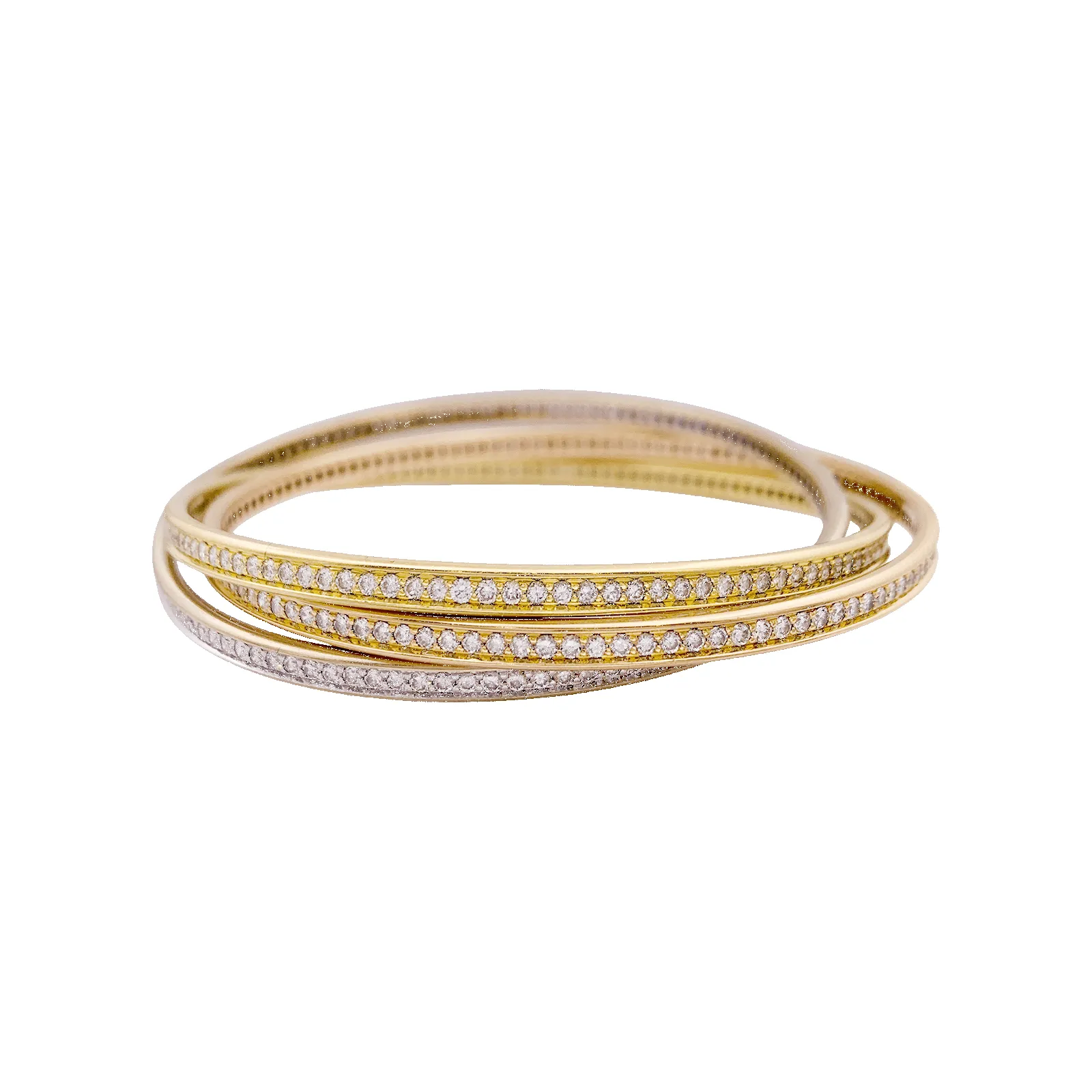Bracelet Cartier Trinity trois ors et diamants. sold by 58 Facettes product image thumbnail 2