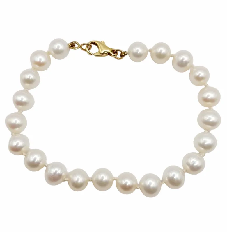 Bracelet vintage or jaune orné de perles de cultures sold by 58 Facettes