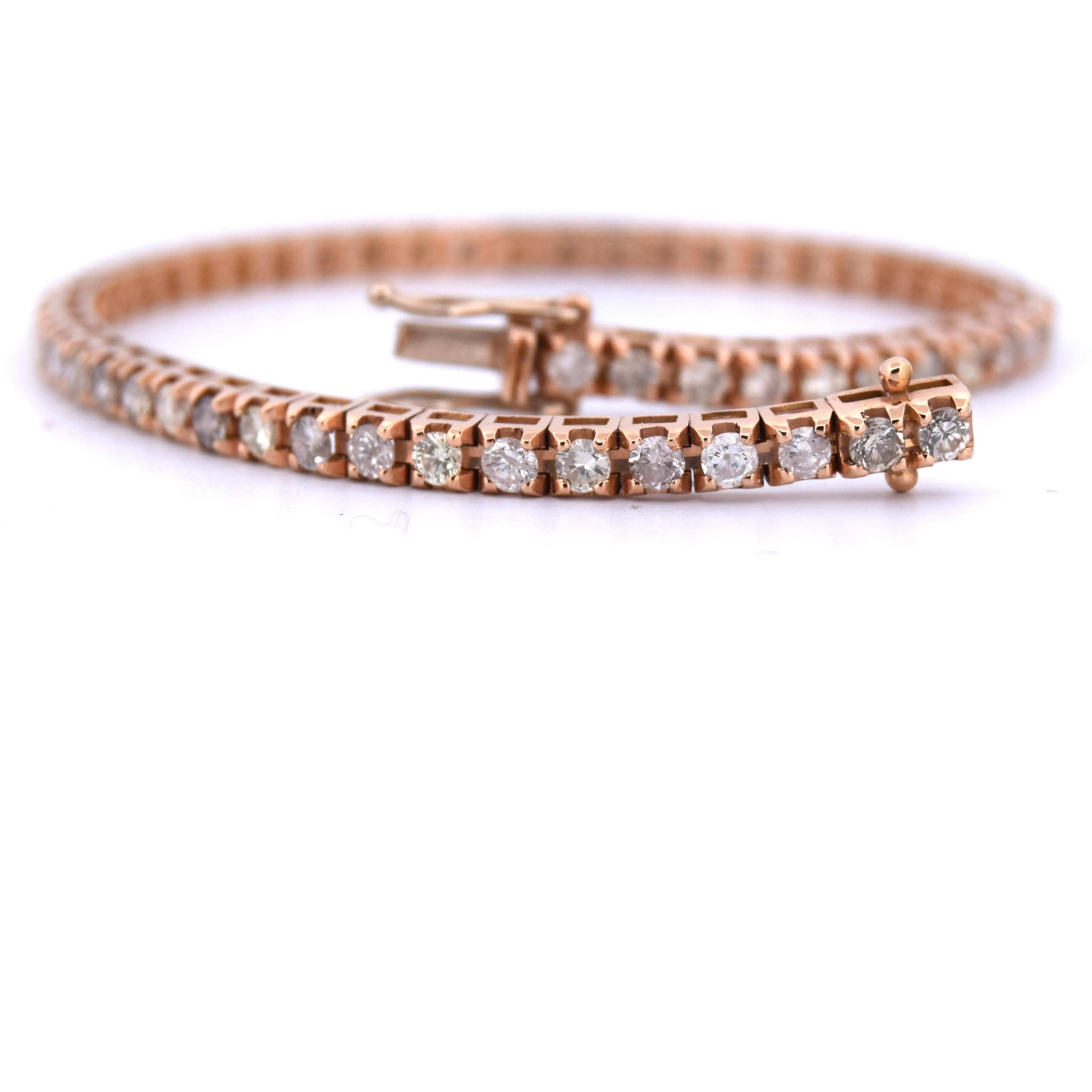 BRACELET UNISEXE « TENNIS » - OR ROSE 18 KT - DIAMANTS sold by 58 Facettes product image thumbnail 5