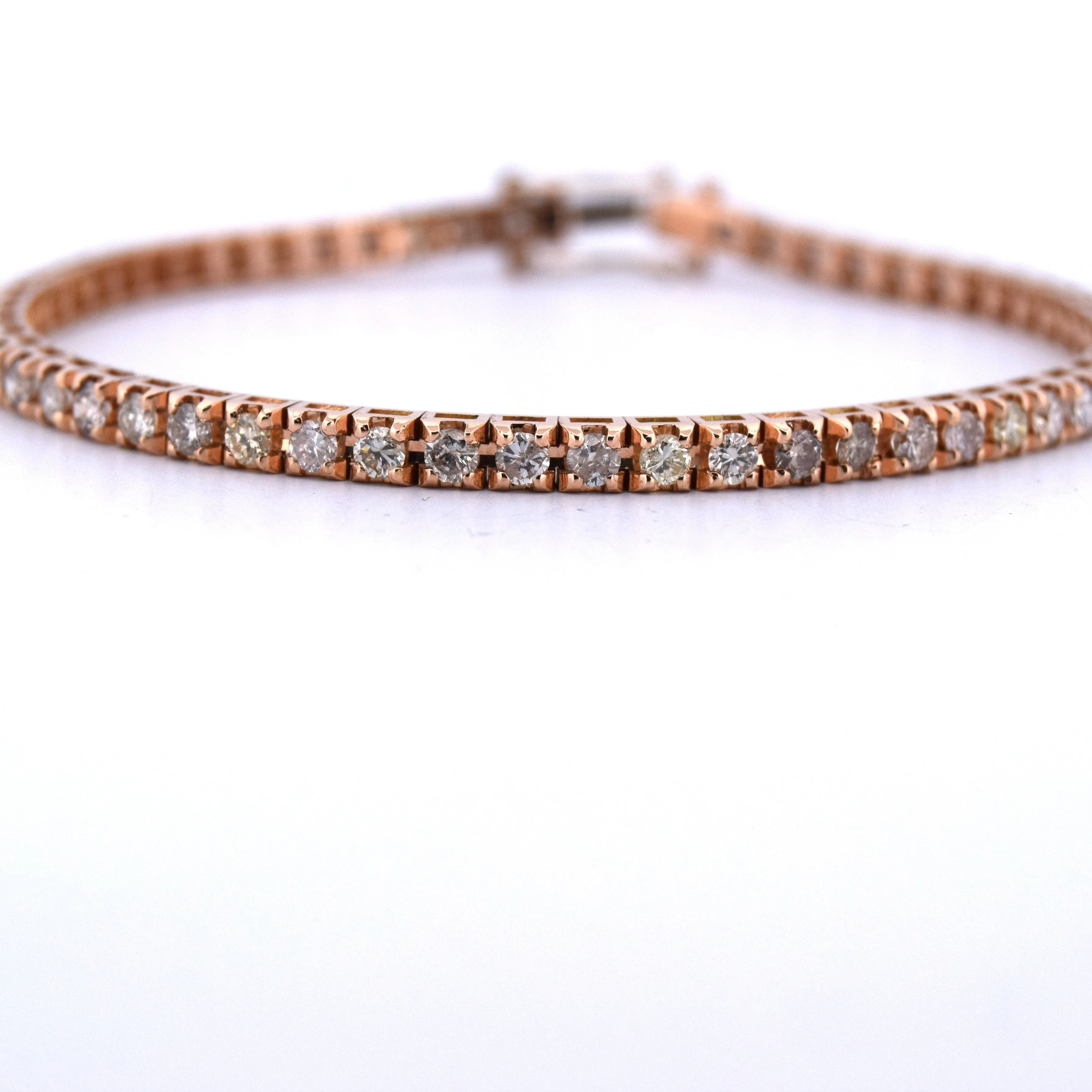 BRACELET UNISEXE « TENNIS » - OR ROSE 18 KT - DIAMANTS sold by 58 Facettes product image thumbnail 2