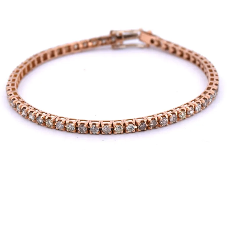 BRACELET UNISEXE « TENNIS » - OR ROSE 18 KT - DIAMANTS sold by 58 Facettes