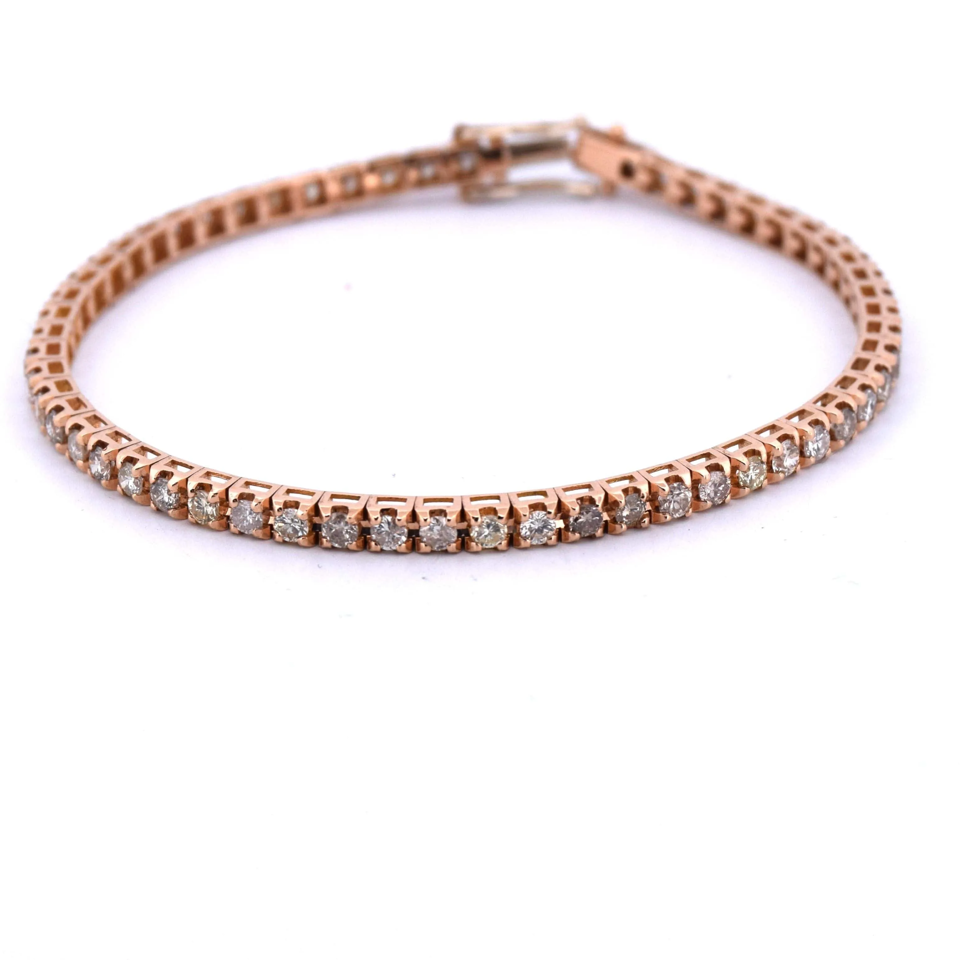 BRACELET UNISEXE « TENNIS » - OR ROSE 18 KT - DIAMANTS sold by 58 Facettes