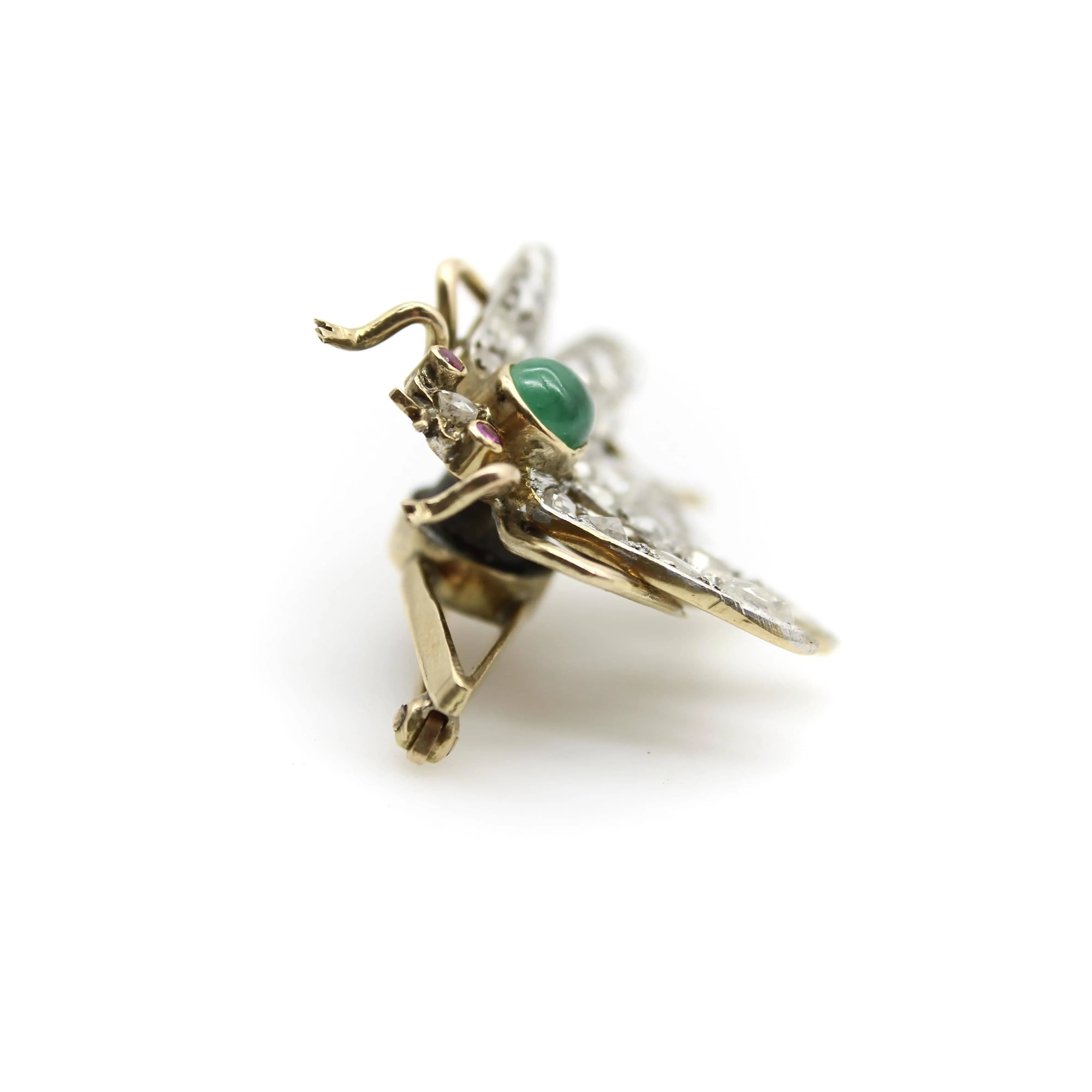 Broche victorienne en or avec diamants taille rose et insecte tremblant sold by 58 Facettes product image thumbnail 5