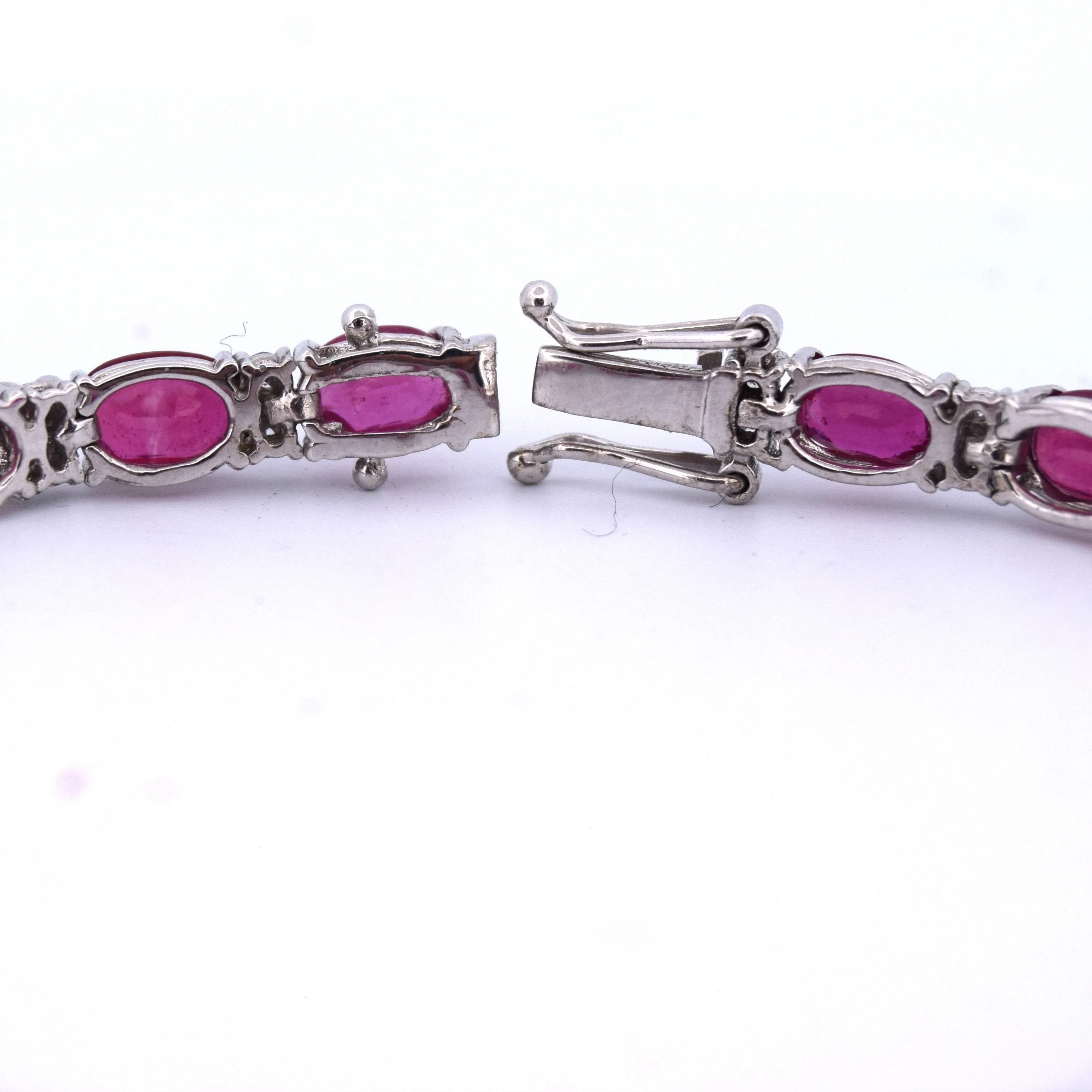 Bracelet Tennis - Or Blanc - Rubis et Diamants sold by 58 Facettes product image thumbnail 3