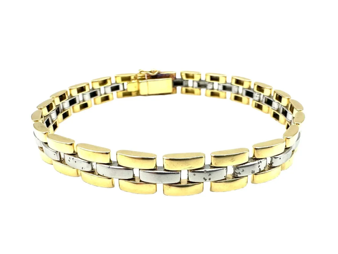 CARTIER. Collection "Panthère", bracelet or jaune et acier (full set) sold by 58 Facettes