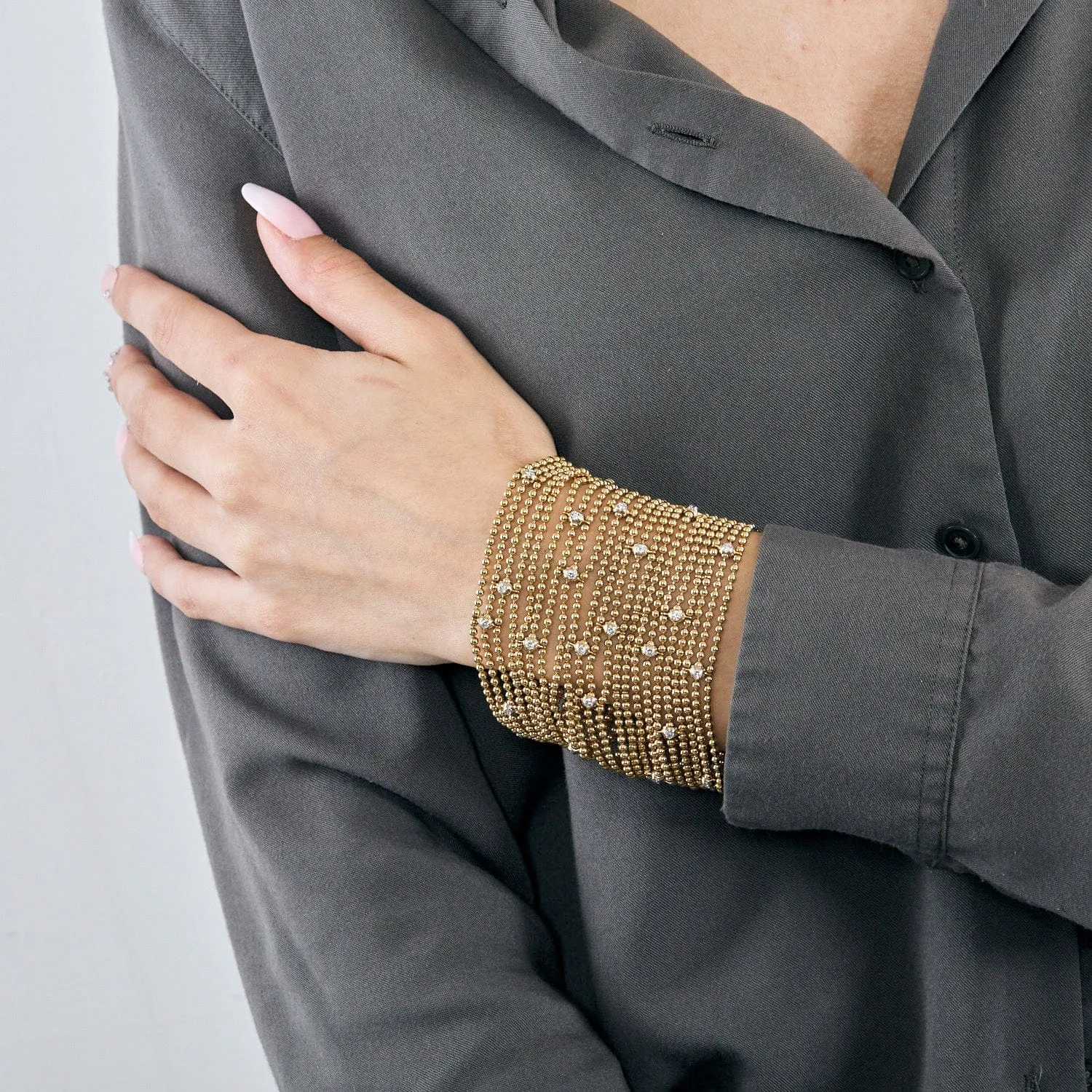 CARTIER - Rare Bracelet Draperie Or Jaune et diamants sold by 58 Facettes product image thumbnail 2