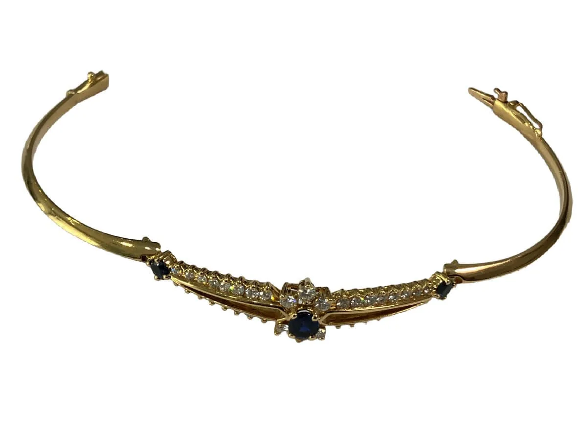 Bracelet or jaune saphir diamants sold by 58 Facettes