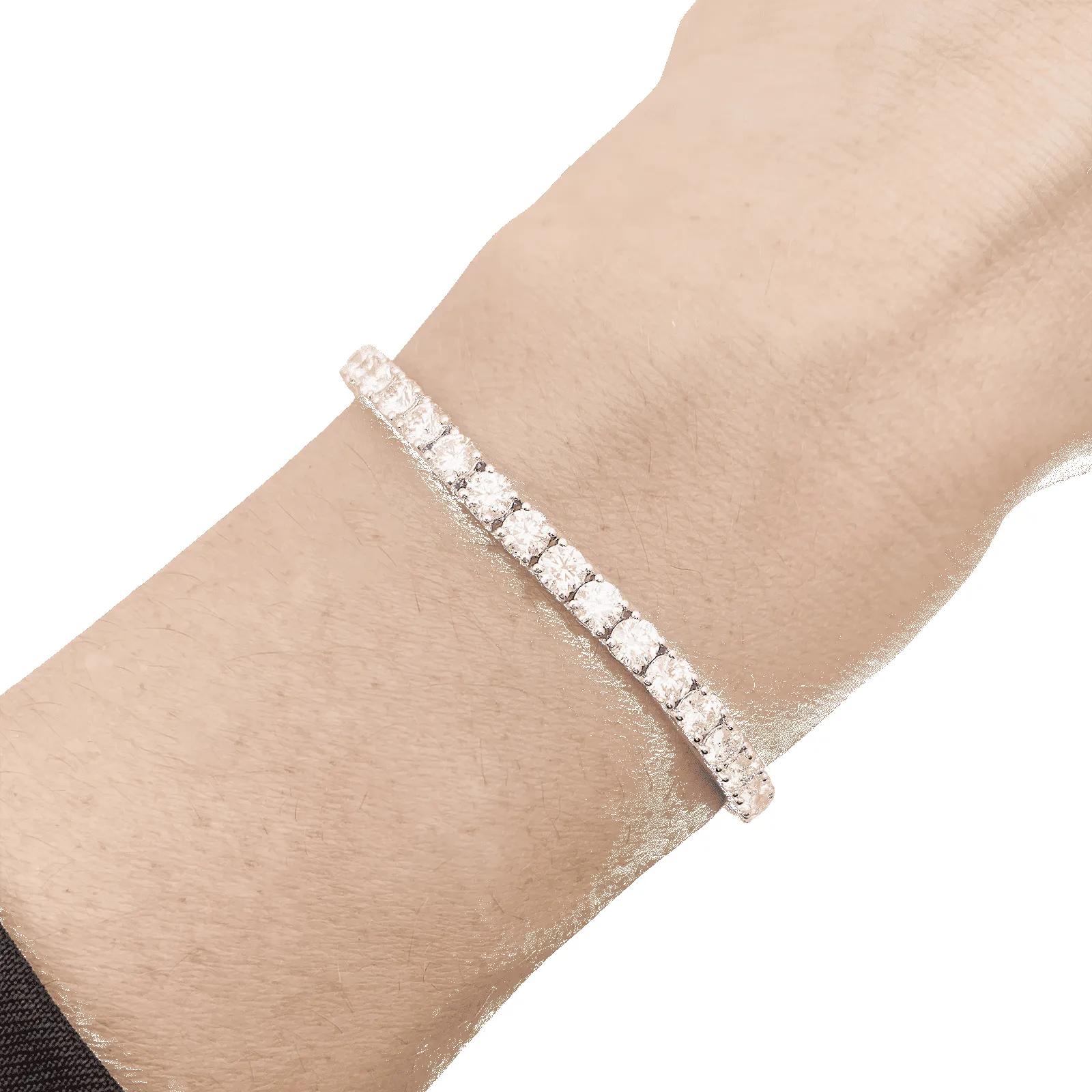 Bracelet ligne or blanc et diamants. sold by 58 Facettes product image thumbnail 5