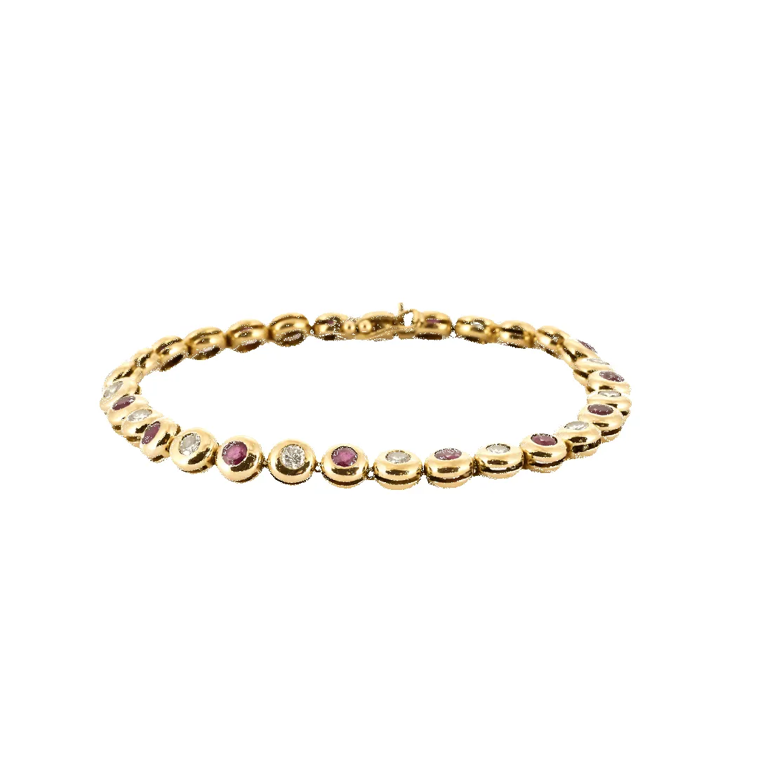 BRACELET DIAMANTS ET RUBIS sold by 58 Facettes
