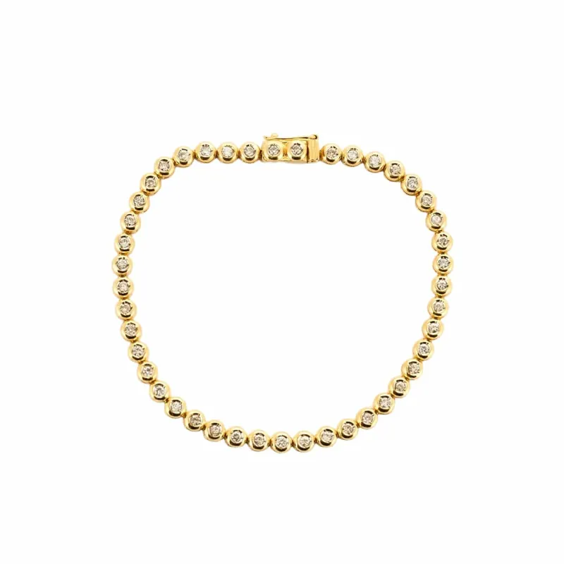 Bracelet ligne en or jaune et diamants sold by 58 Facettes