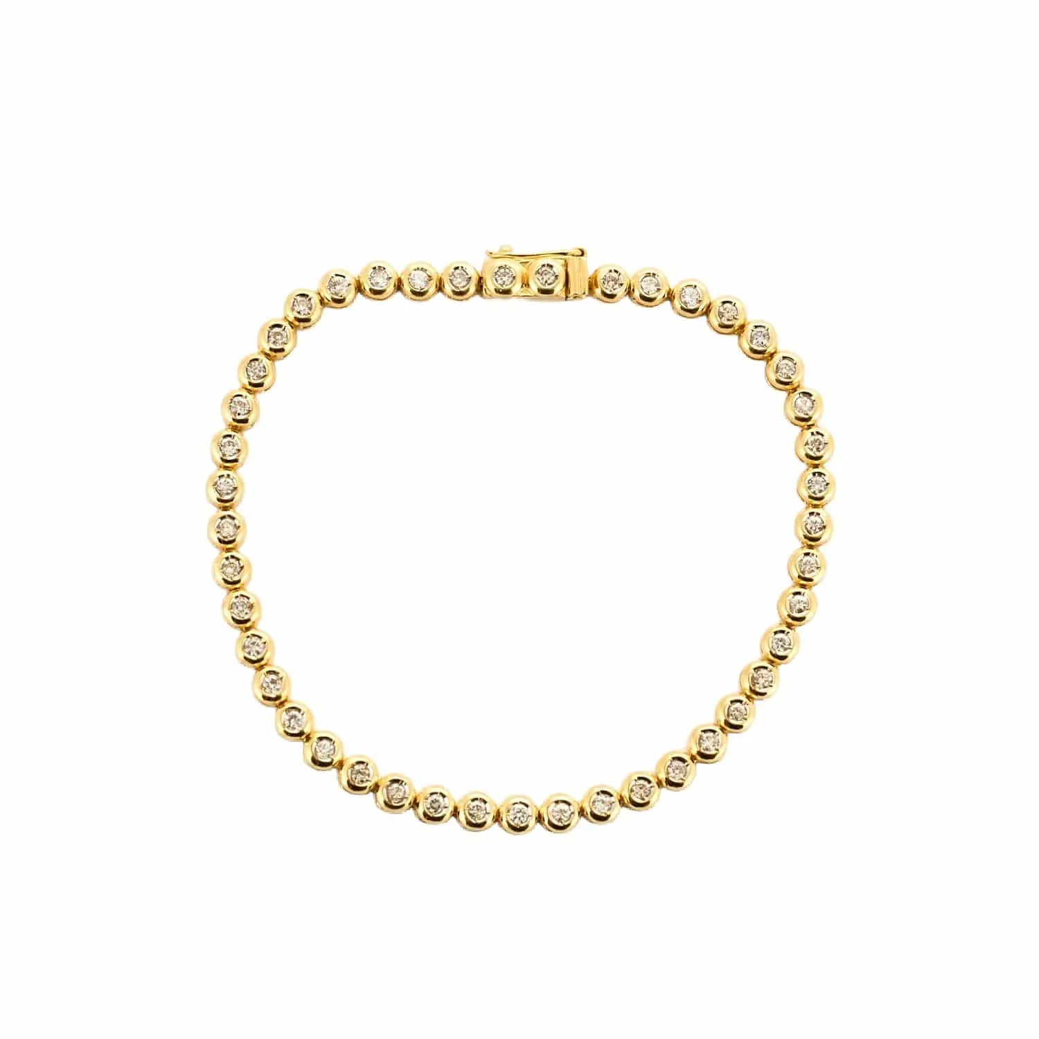 Bracelet ligne en or jaune et diamants sold by 58 Facettes