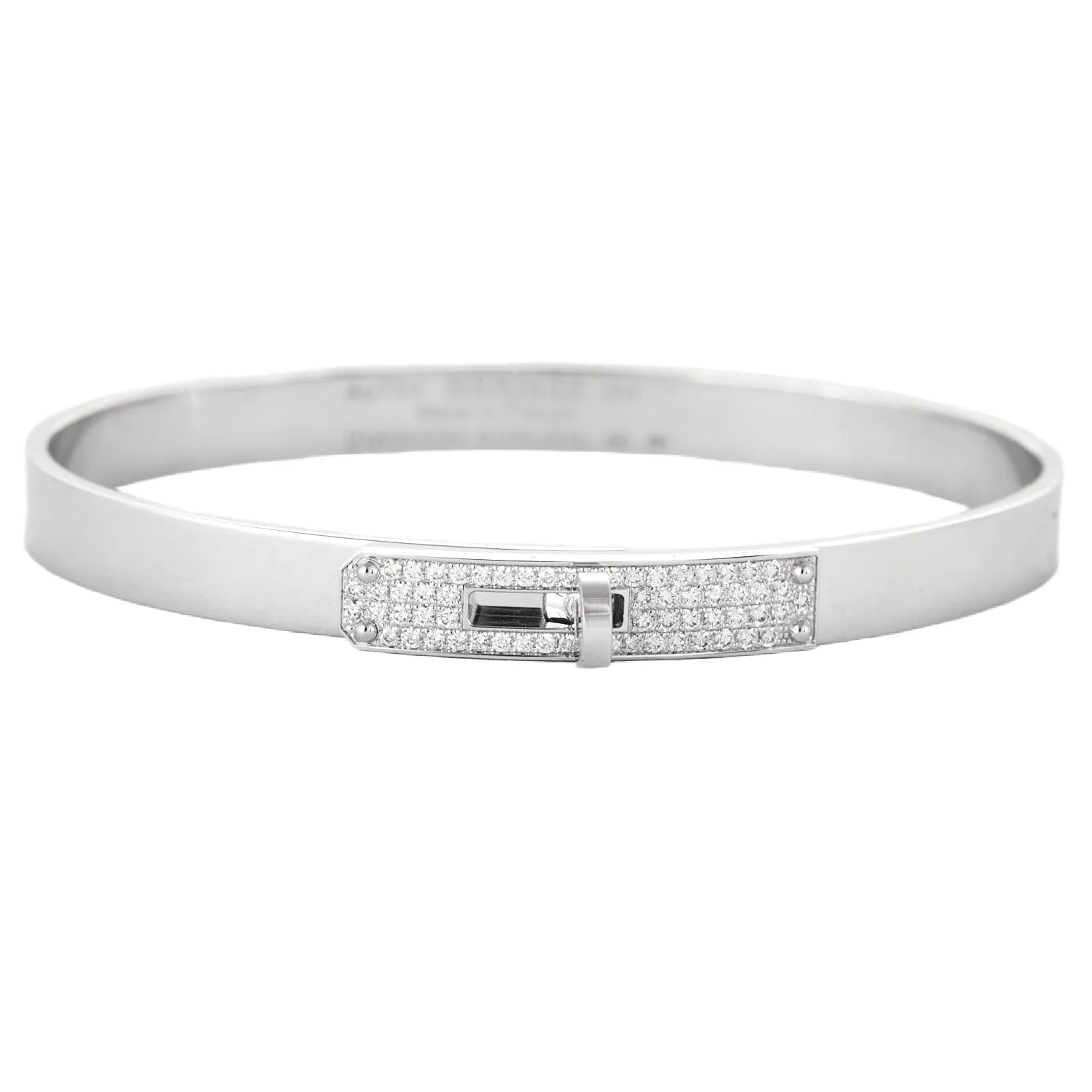HERMES - Kelly - Petit modèle - Bracelet en or gris et diamants sold by 58 Facettes