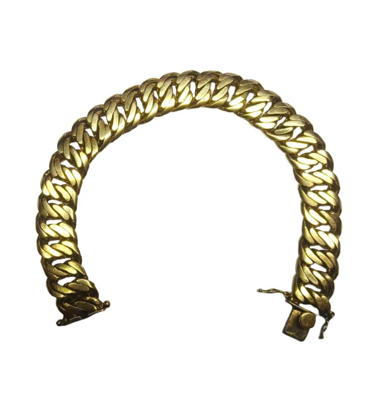 Bracelet maille américaine pleine en or jaune sold by 58 Facettes