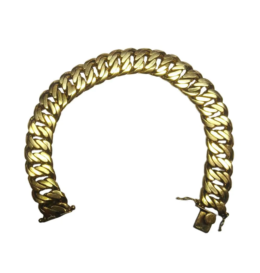 Bracelet maille américaine pleine en or jaune sold by 58 Facettes