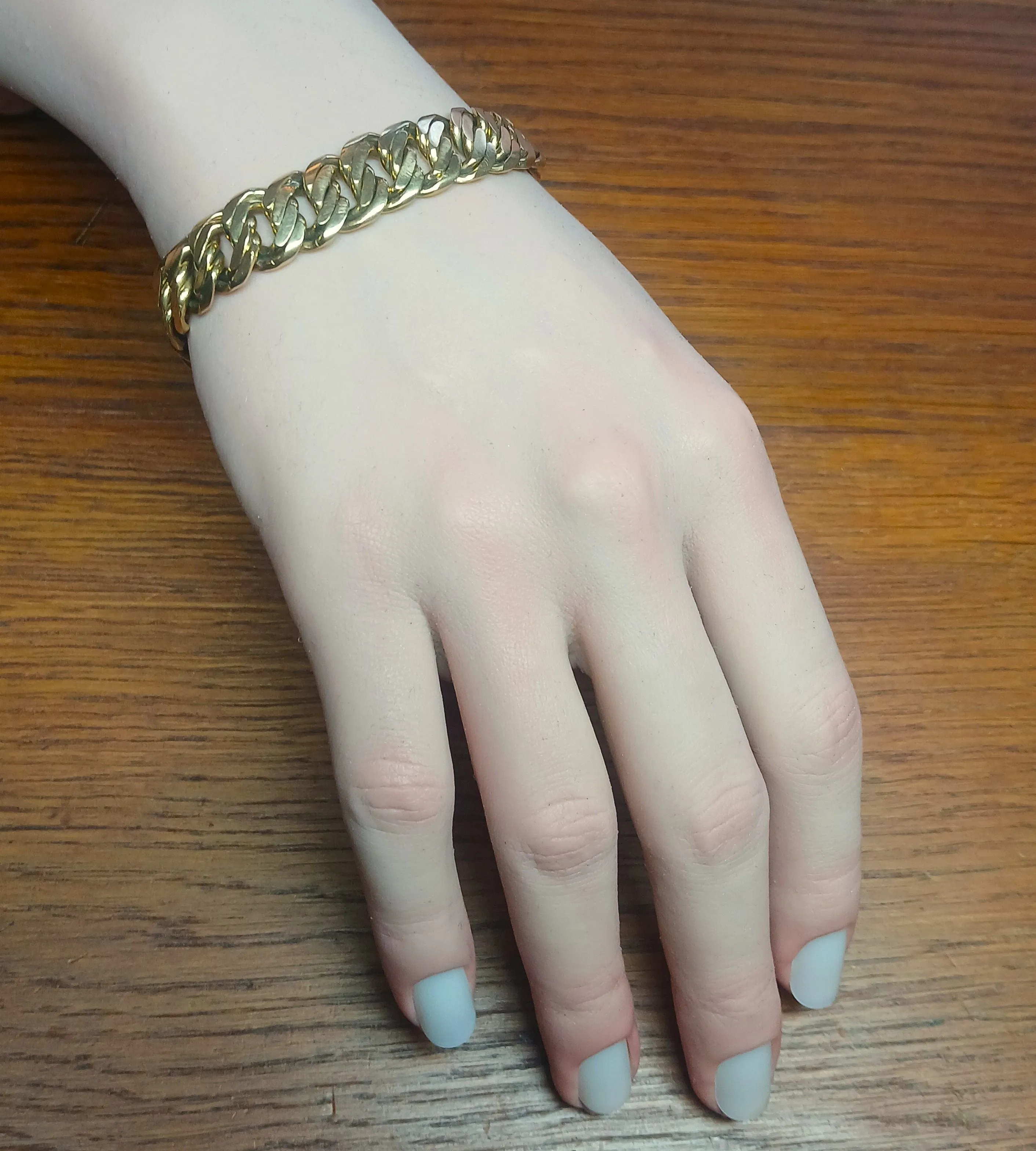 Bracelet maille américaine pleine en or jaune sold by 58 Facettes product image thumbnail 2