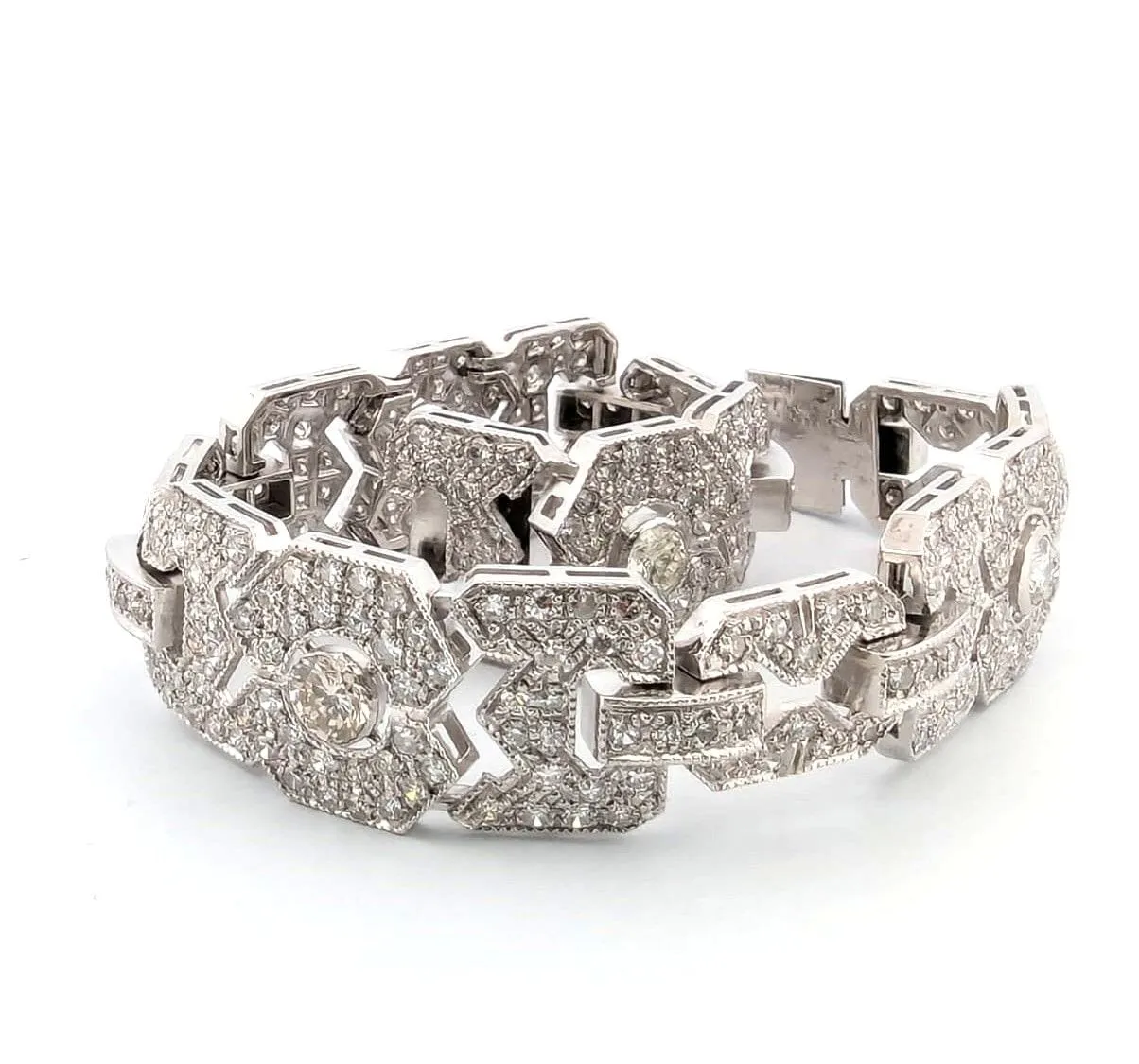 Bracelet Art Déco en platine massif avec diamants sold by 58 Facettes product image thumbnail 3