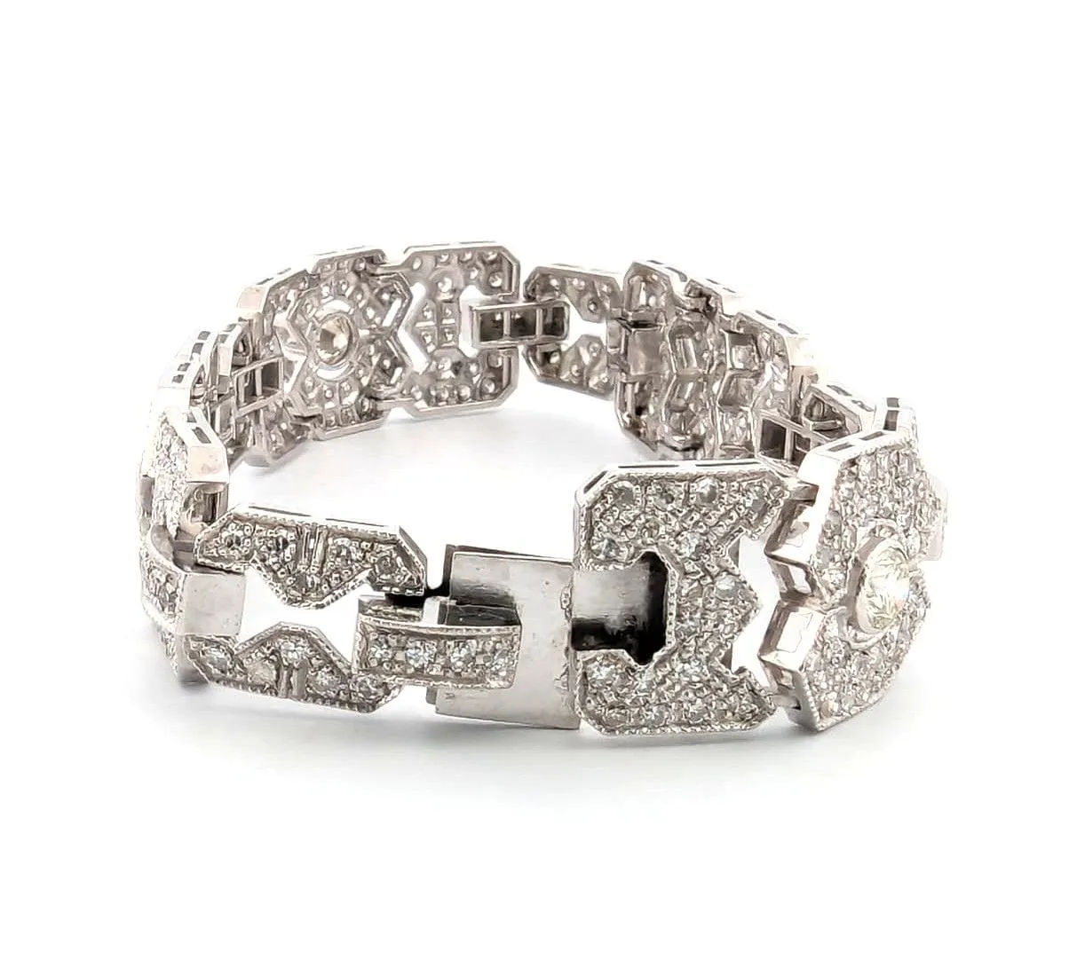 Bracelet Art Déco en platine massif avec diamants sold by 58 Facettes product image thumbnail 4