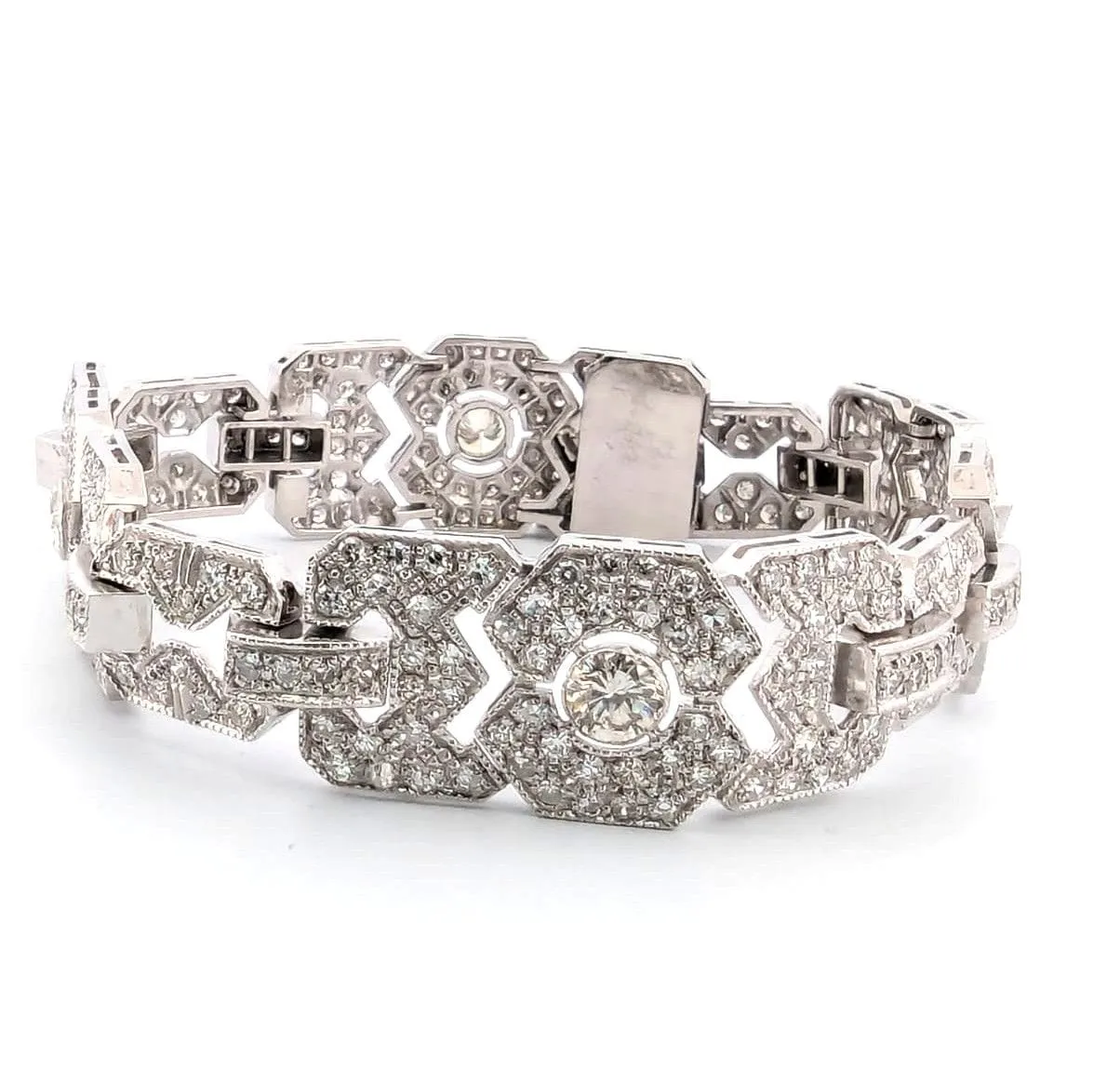 Bracelet Art Déco en platine massif avec diamants sold by 58 Facettes product image thumbnail 5