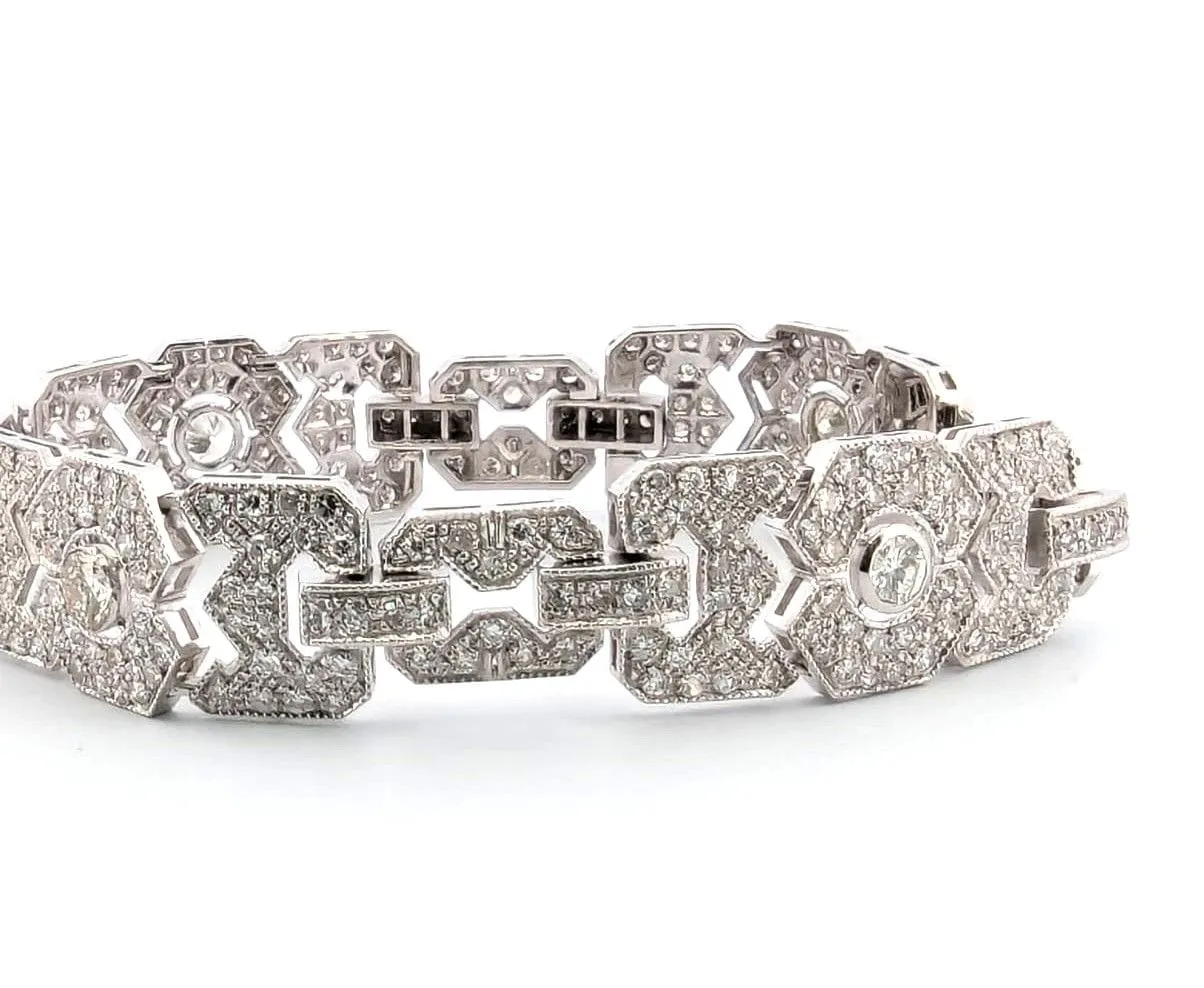 Bracelet Art Déco en platine massif avec diamants sold by 58 Facettes product image thumbnail 2