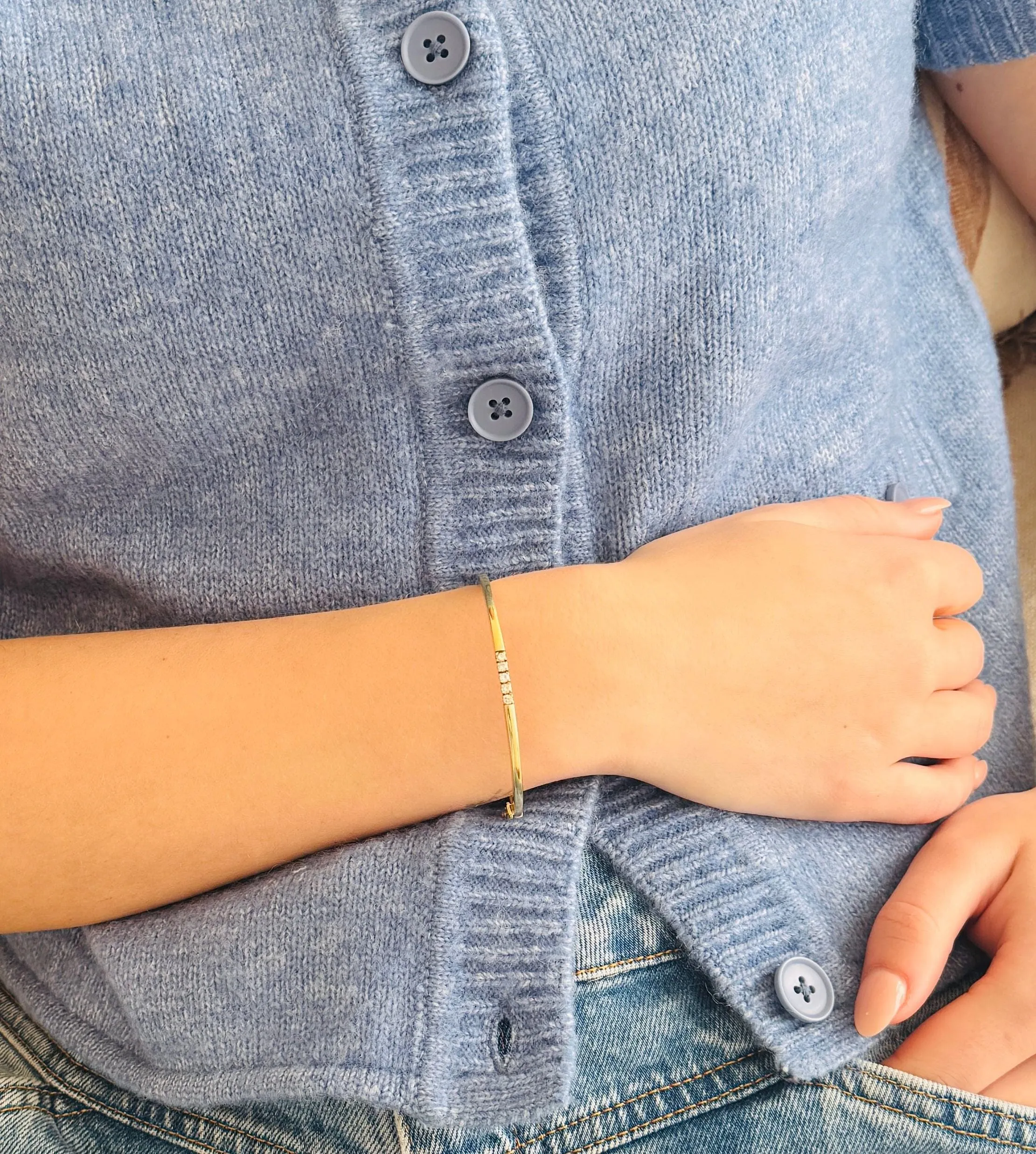 Bracelet en or jaune avec diamants sold by 58 Facettes product image thumbnail 2