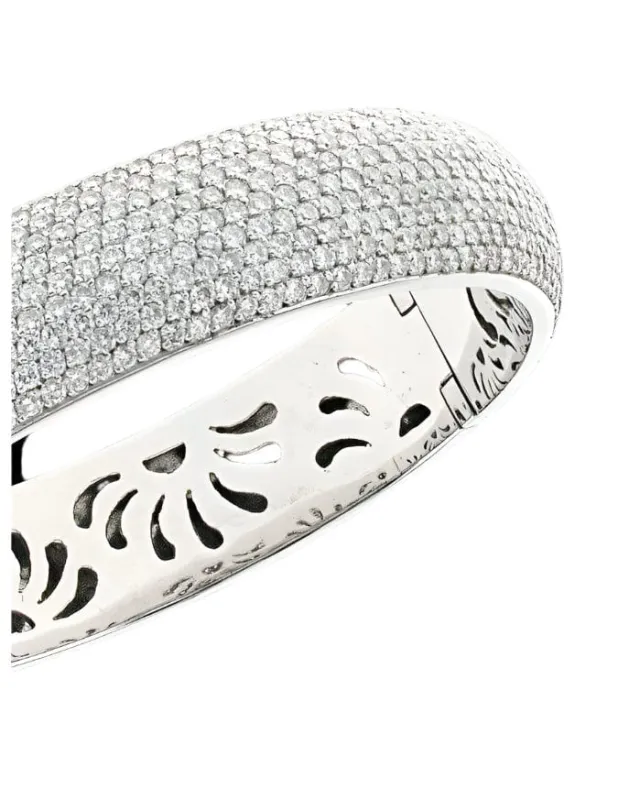 Bracelet jonc en or blanc et diamants sold by 58 Facettes