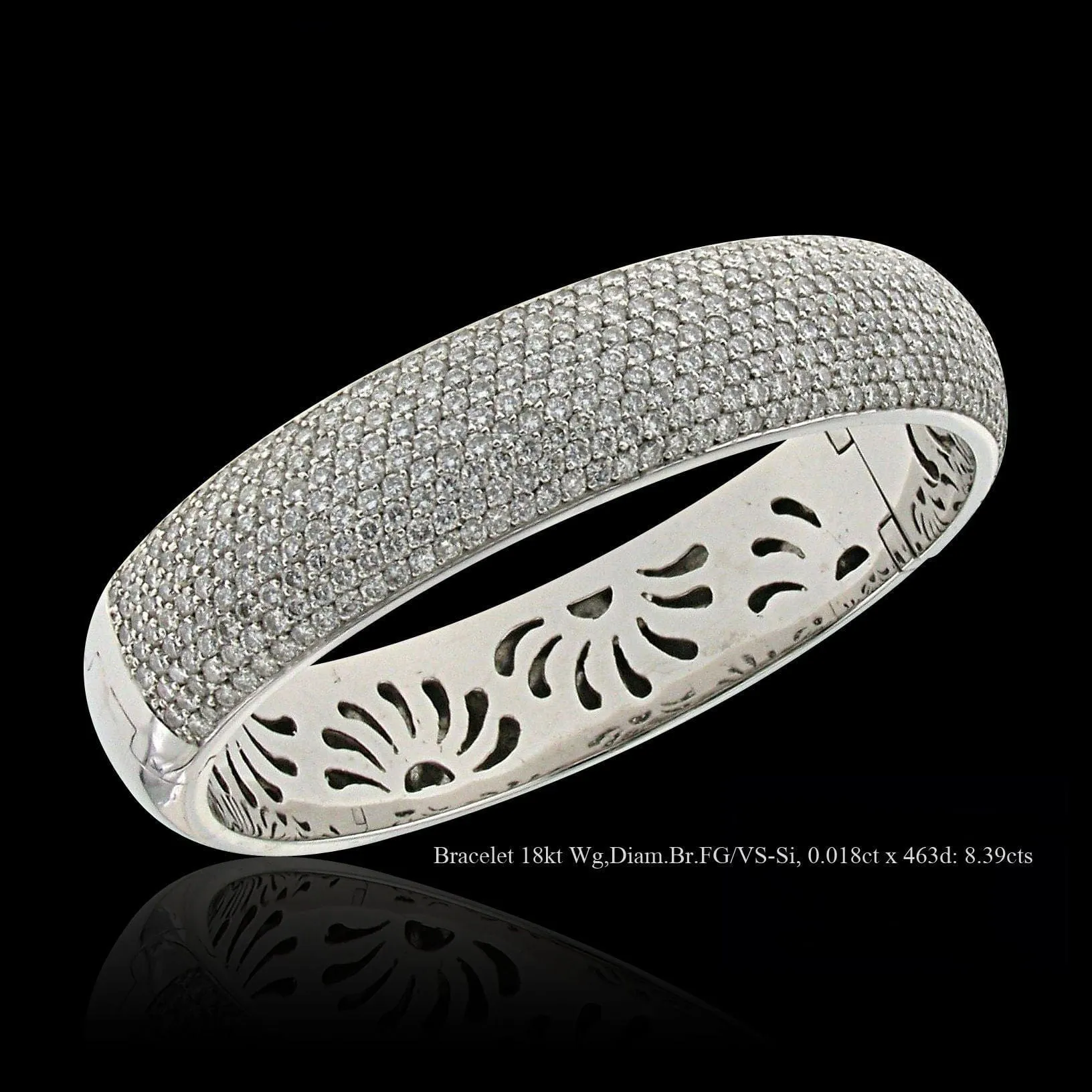 Bracelet jonc en or blanc et diamants sold by 58 Facettes product image thumbnail 2