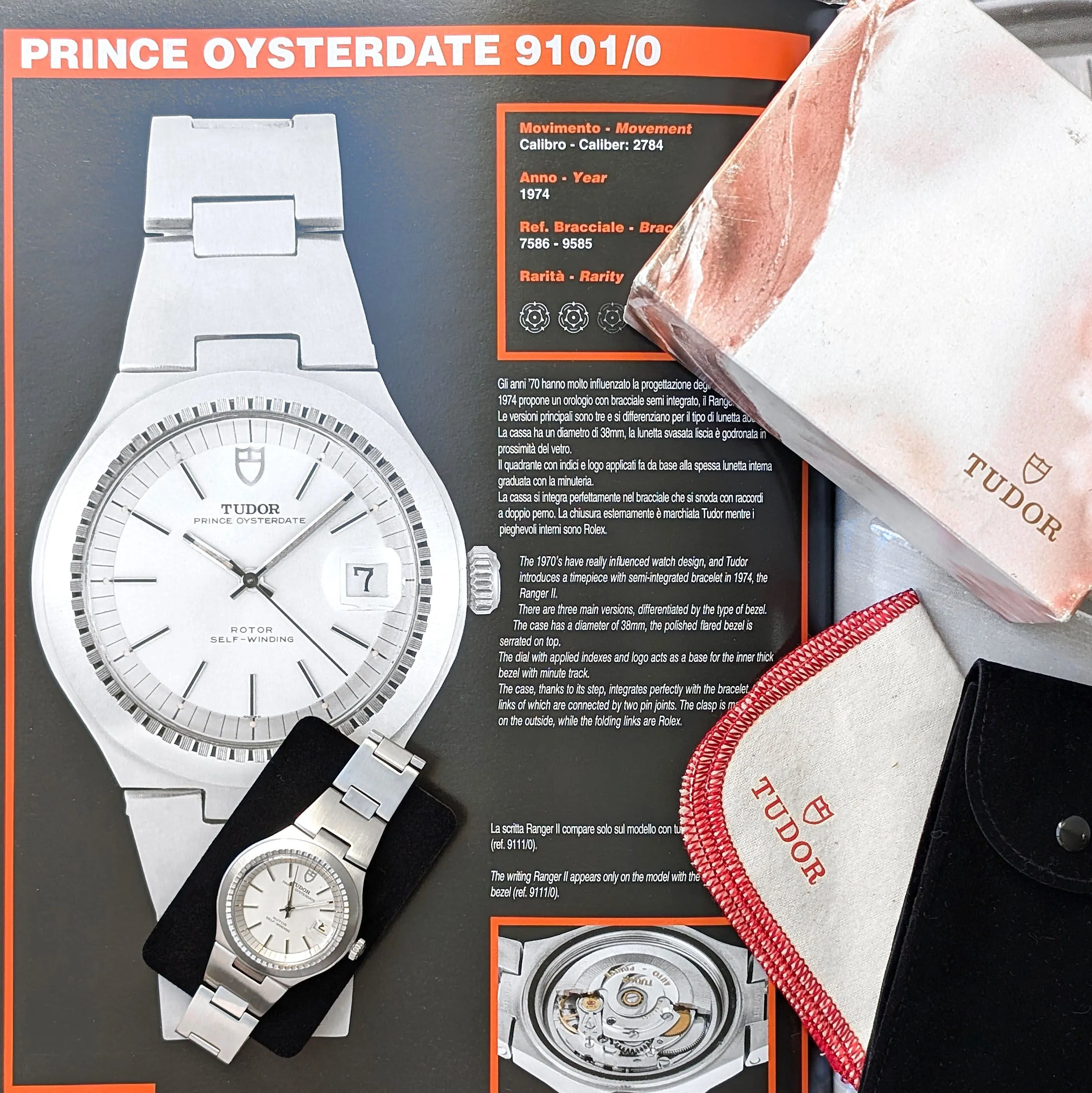 Tudor Prince Oysterdate 9101/0 Automatique Tritium 1976 Boîtier et bracelet Rolex + boîte Ranger II sold by 58 Facettes product image thumbnail 3