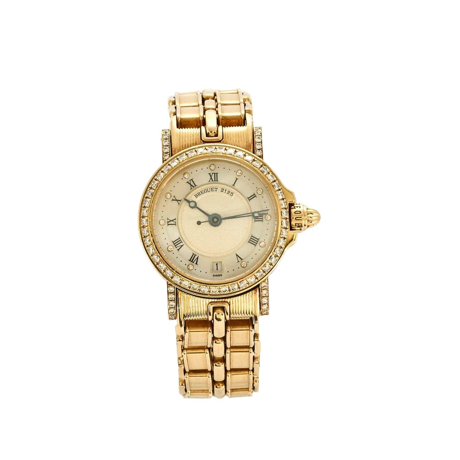 BREGUET - Montre Breguet Marine automatique modèle « 2125B » en or jaune et diamants. sold by 58 Facettes