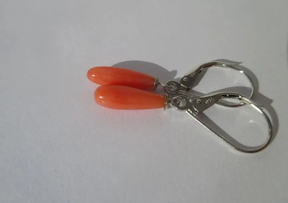 Boucles d’oreilles dormeuses pendantes or blanc corail sold by 58 Facettes product image thumbnail 3