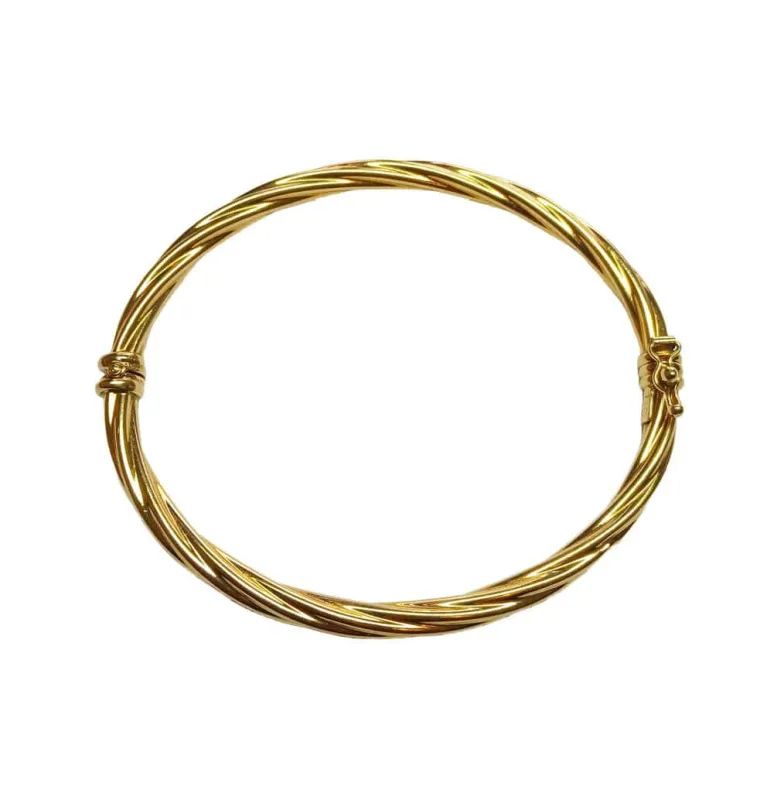 Bracelet jonc torsadé en or jaune made by 58 Facettes