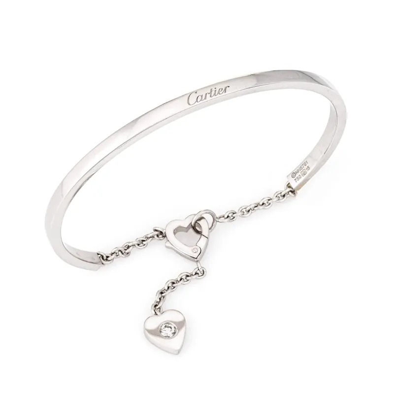 Cartier Mon Amour - Bracelet jonc en or blanc 18k et diamant sold by 58 Facettes