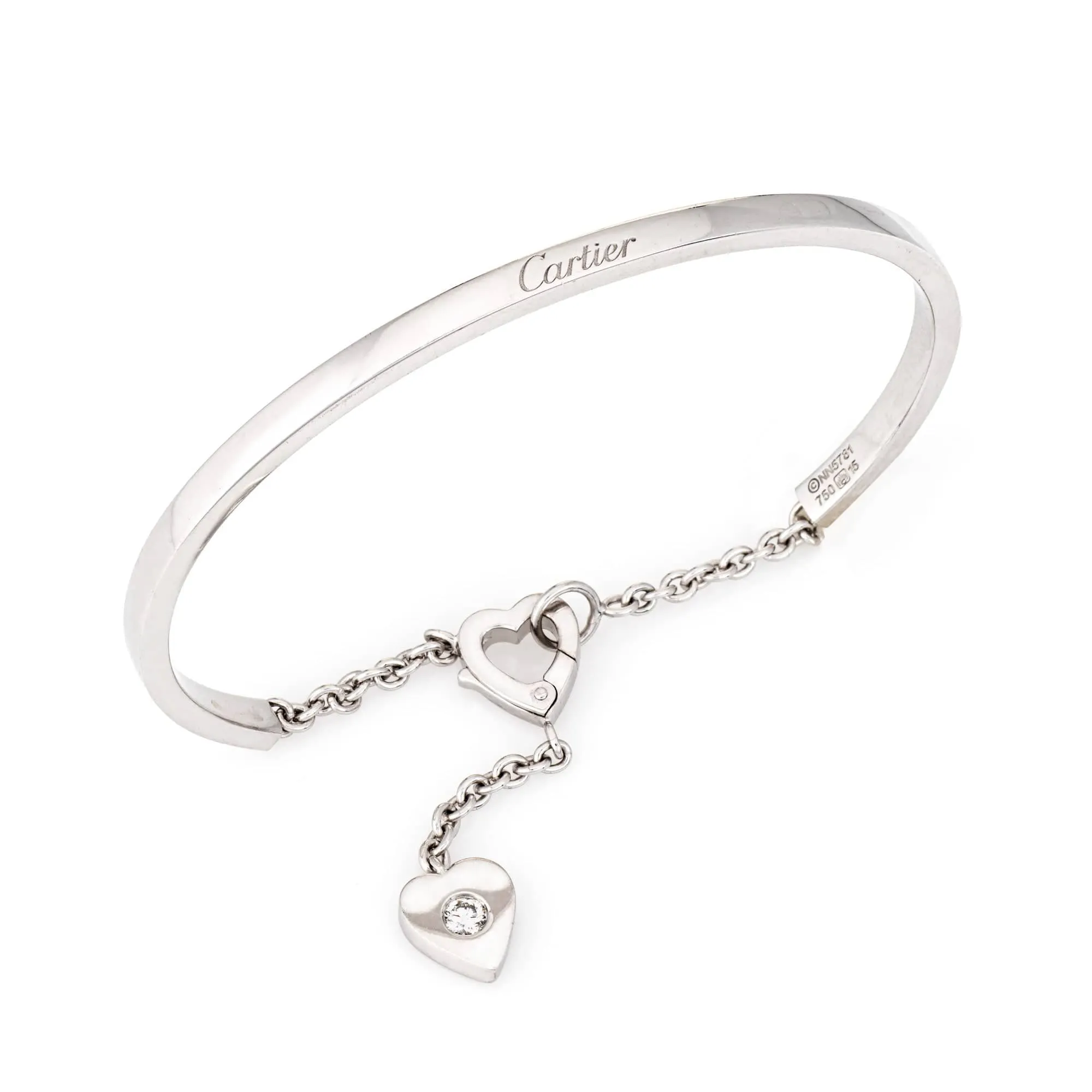 Cartier Mon Amour - Bracelet jonc en or blanc 18k et diamant sold by 58 Facettes