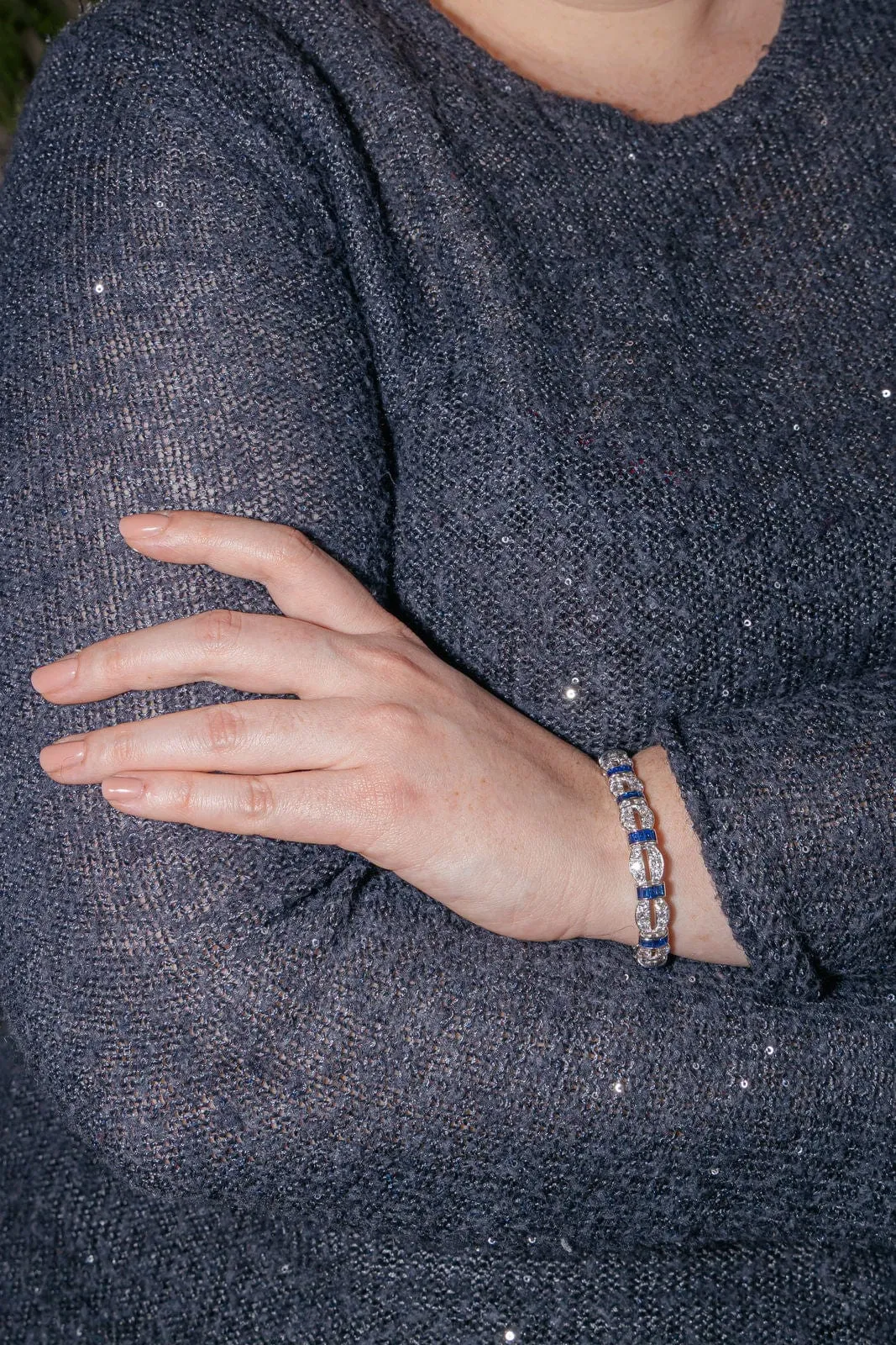 Bracelet Or blanc, Platine Diamant, Saphir sold by 58 Facettes product image thumbnail 2