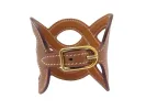 bracelet HERMES manchette entrelacs cuir swift h081205cc37t2 16-17cm sold by 58 Facettes