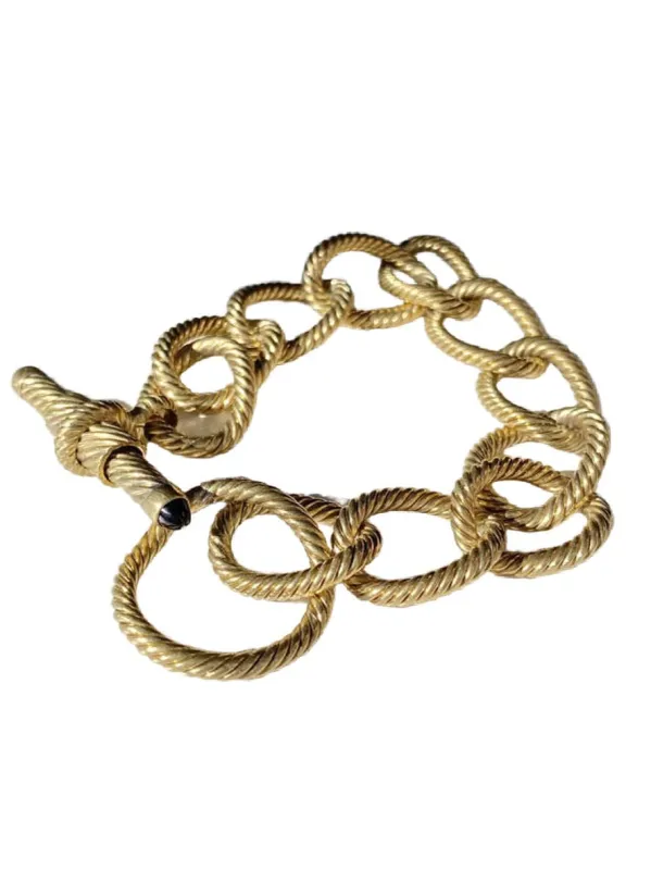 Bracelet or jaune et saphirs sold by 58 Facettes