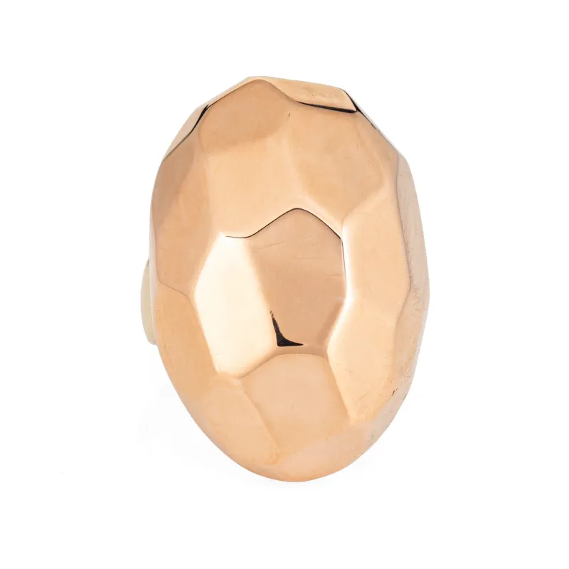 Grande bague cocktail à facettes 14 carats, or jaune rose bicolore sold by 58 Facettes