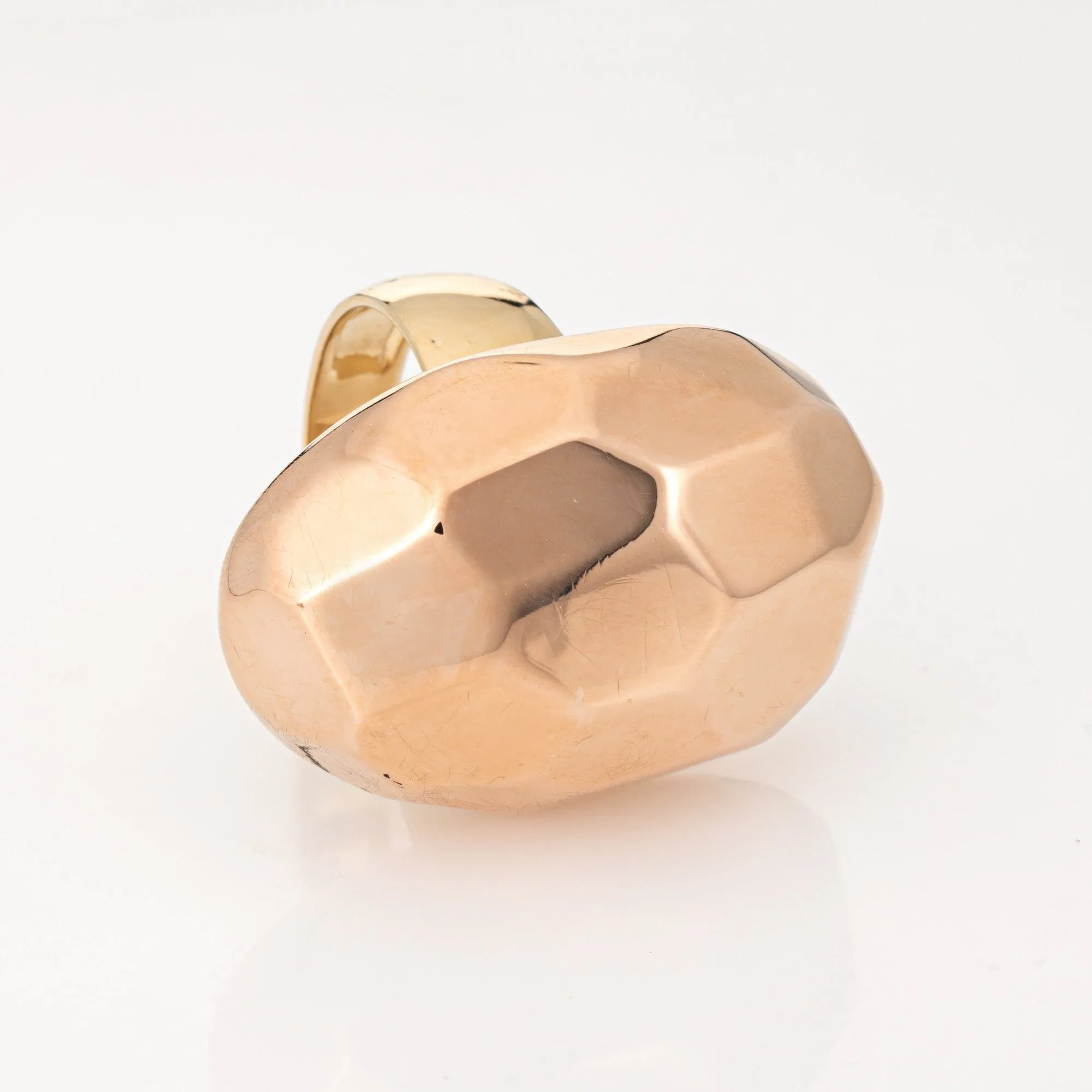 Grande bague cocktail à facettes 14 carats, or jaune rose bicolore sold by 58 Facettes product image thumbnail 5