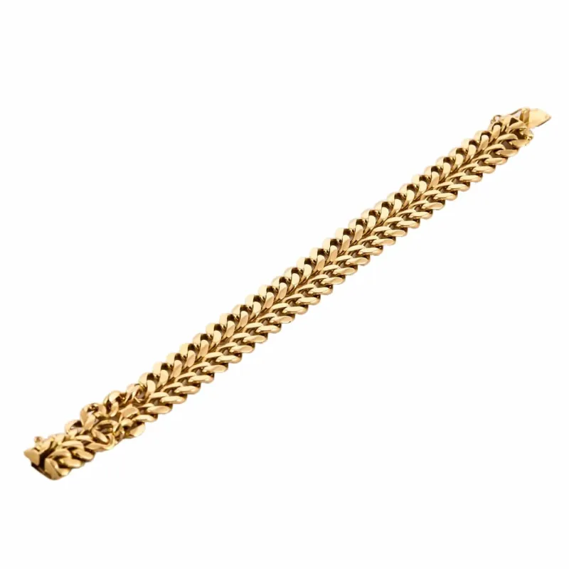 Bracelet double maille gourmette or jaune sold by 58 Facettes
