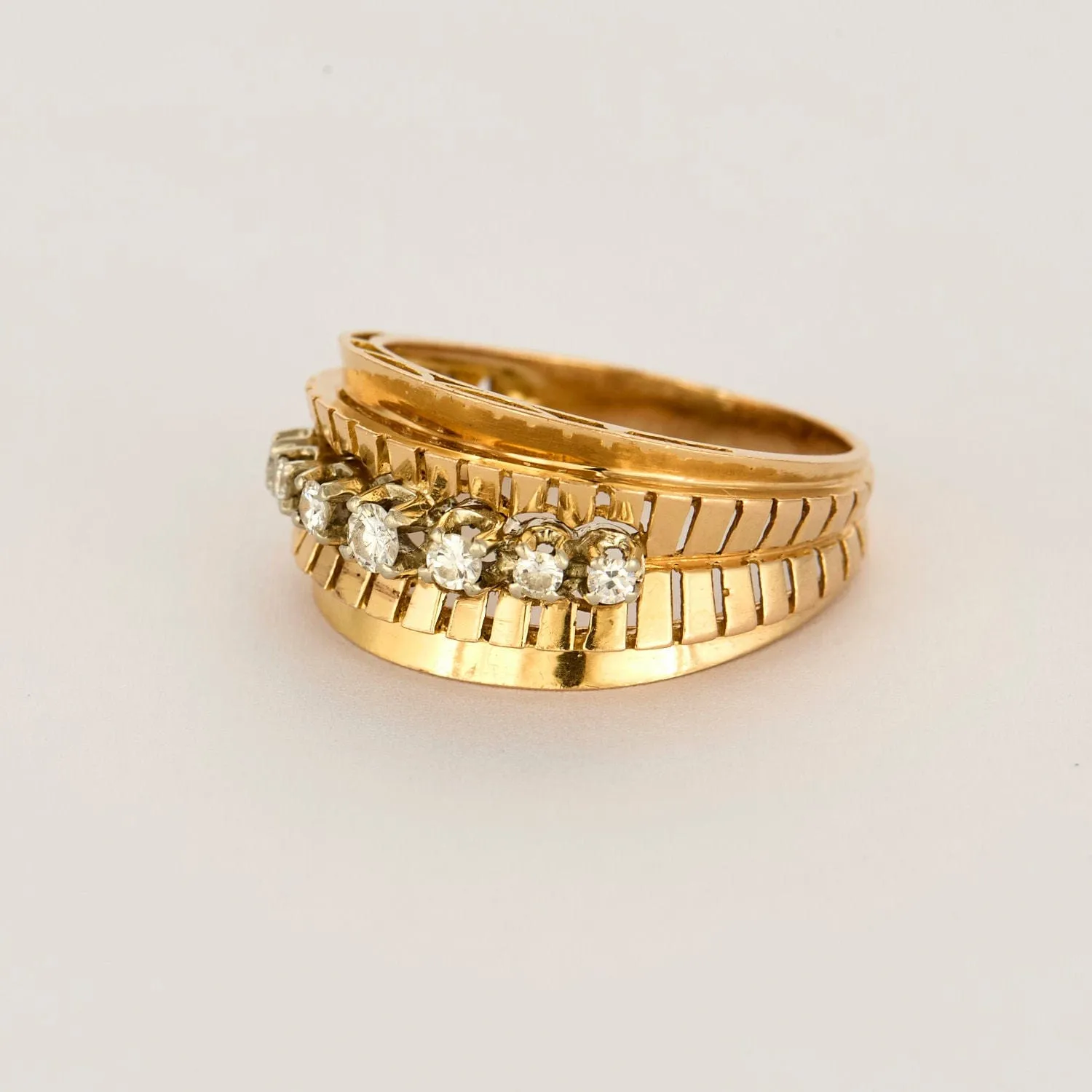 Bague bandeau or jaune et diamants sold by 58 Facettes product image thumbnail 3