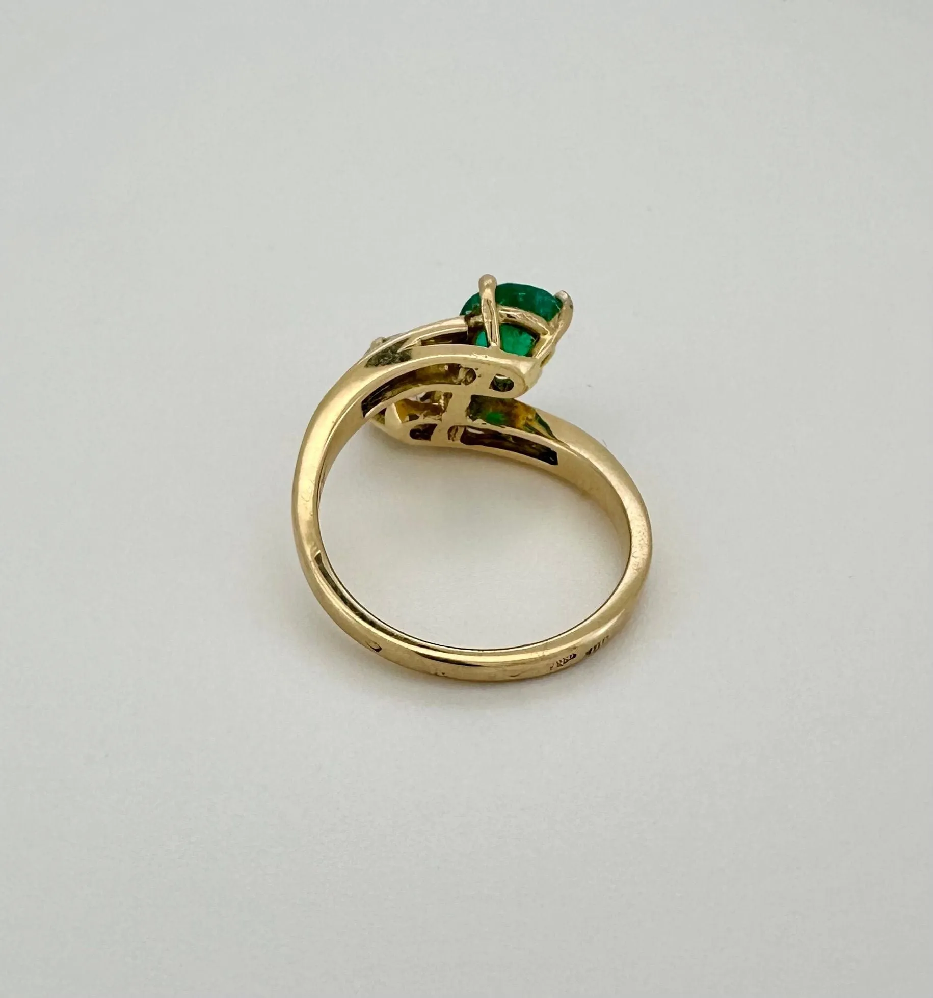 Bague toi & moi émeraude diamants sold by 58 Facettes product image thumbnail 4