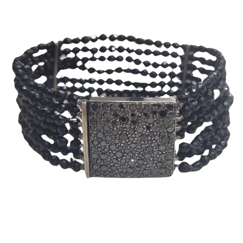 Bracelet en diamant noir et onyx sold by 58 Facettes