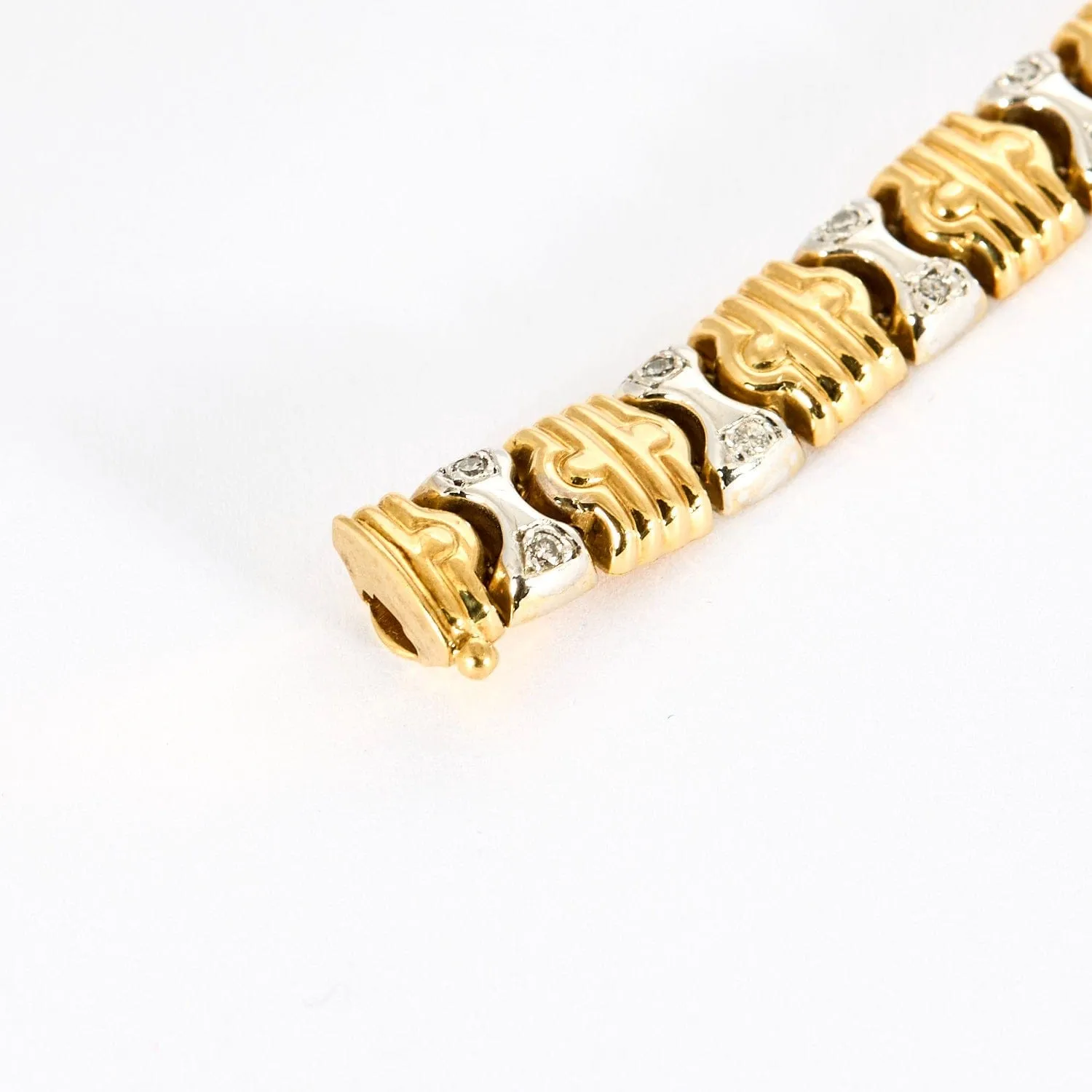 Bracelet en or jaune, or gris et diamants sold by 58 Facettes product image thumbnail 4