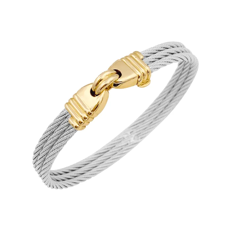 Bracelet vintage Fred, "Force 10", or et acier. sold by 58 Facettes