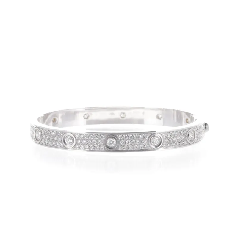 Bracelet Cartier Love Or Blanc Pavé Diamants sold by 58 Facettes