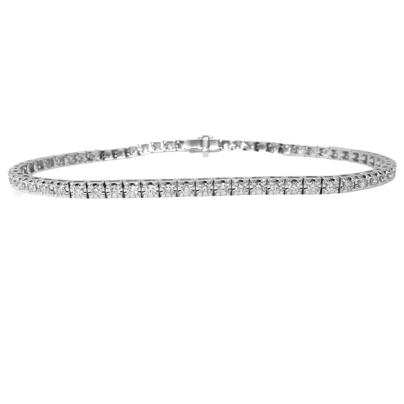 Bracelet Rivière or blanc et diamants 1,1 ct sold by 58 Facettes